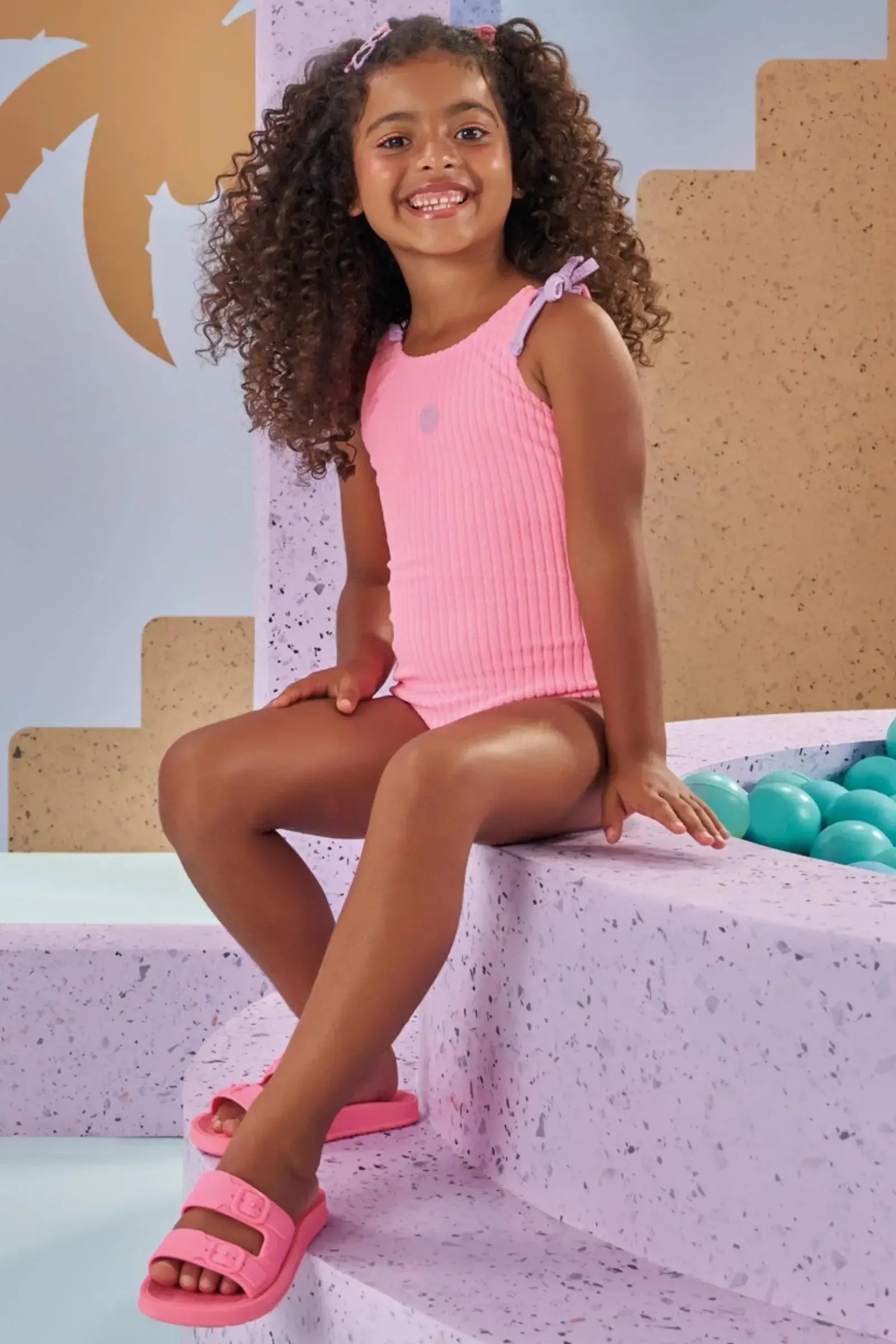 Maiô em Malha Atoalhada 88013 Kukiê Infantil Menina