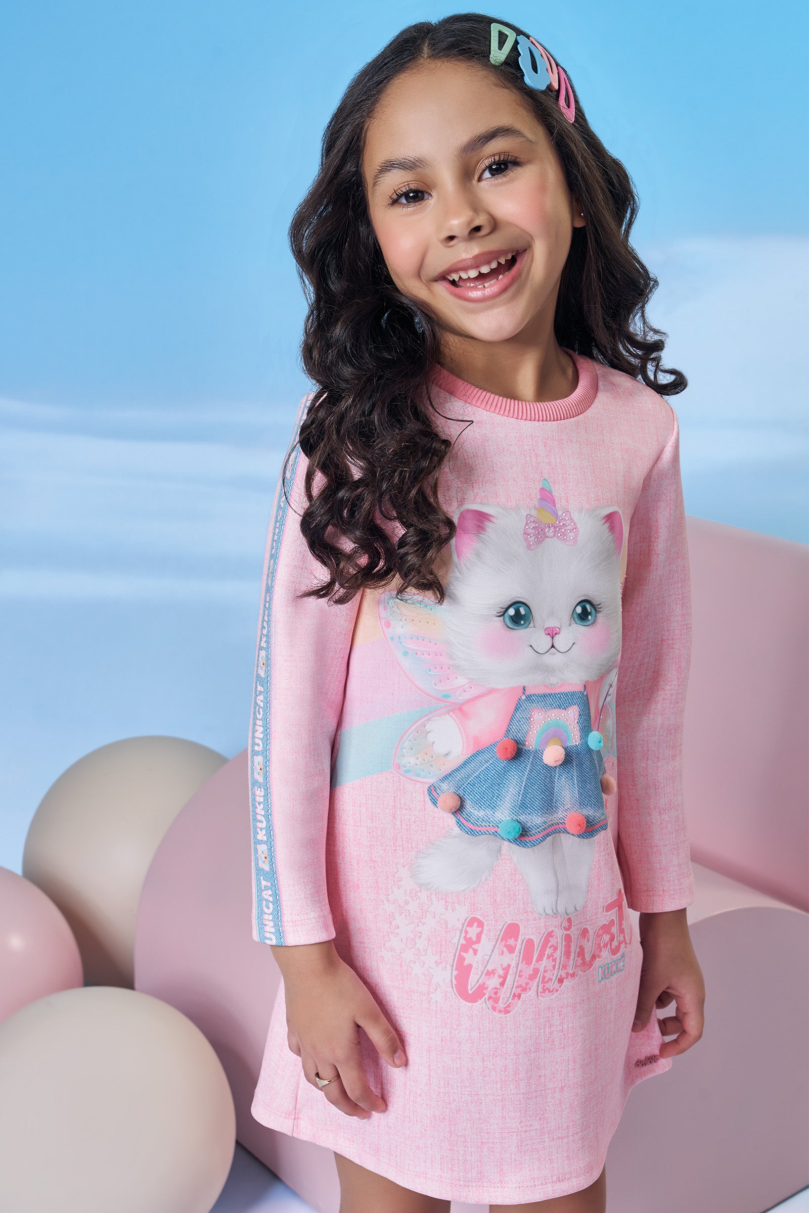 Vestido em Fly Tech 89571 Kukiê Infantil Menina