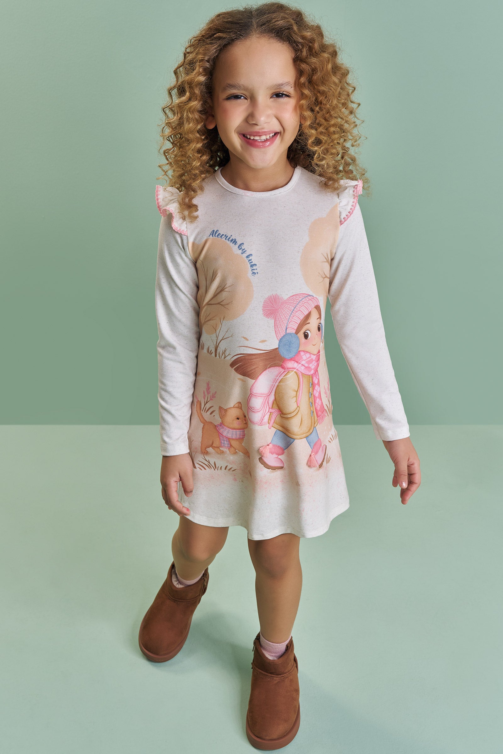 Vestido em Molecotton 89595 Kukiê Infantil Menina