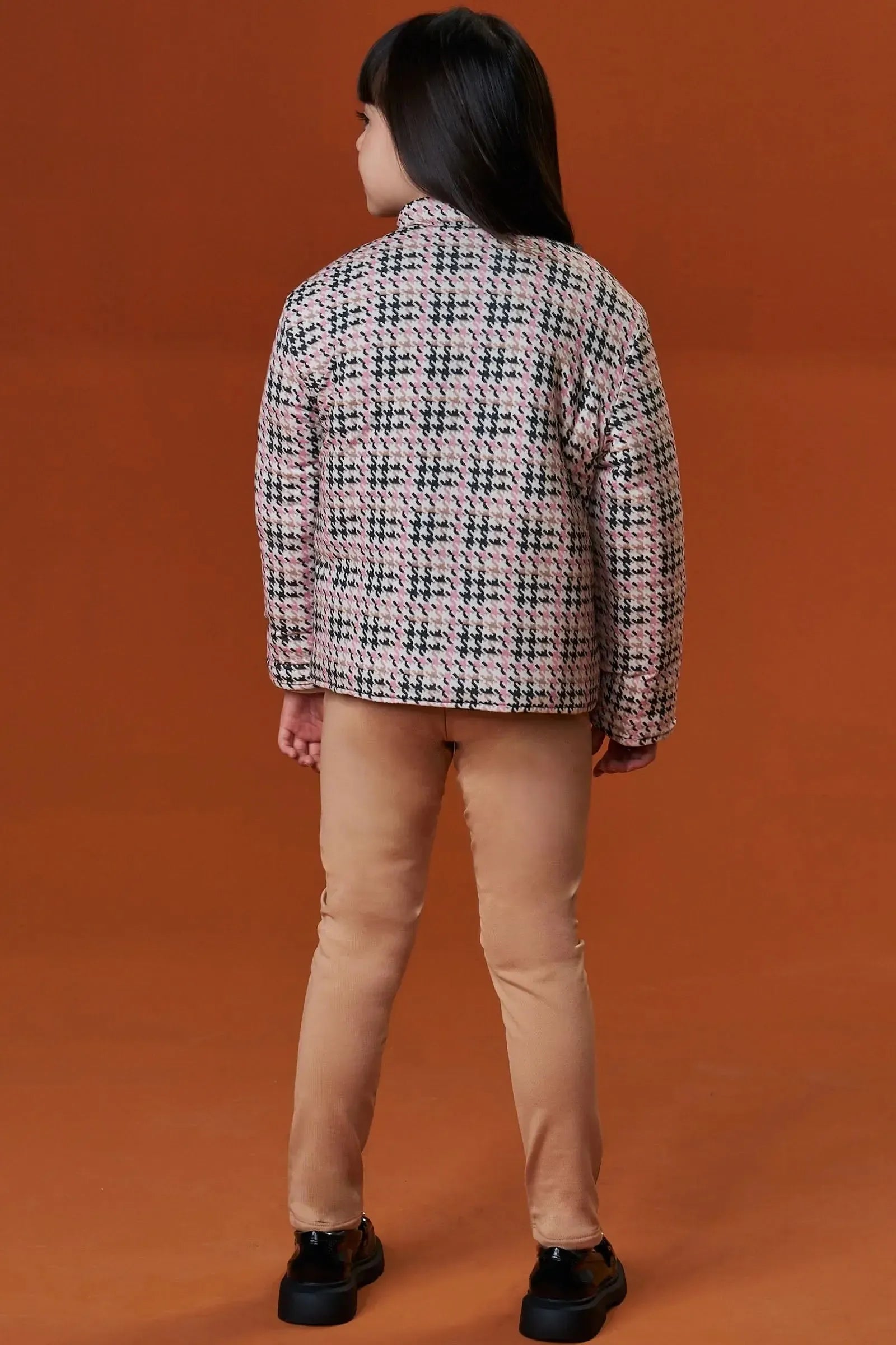 Jaqueta Puffer Reversível em Veludo com Elastano e Malha Comfy 90484 Infanti Infantil Menina