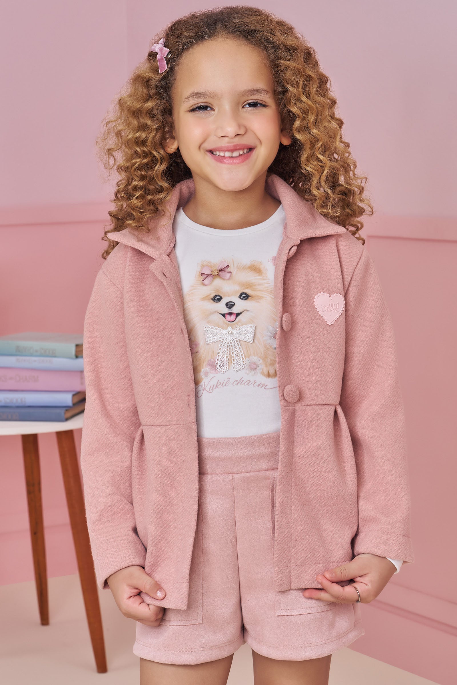 Sobretudo em Lã Batida 90915 Kukiê Infantil Menina