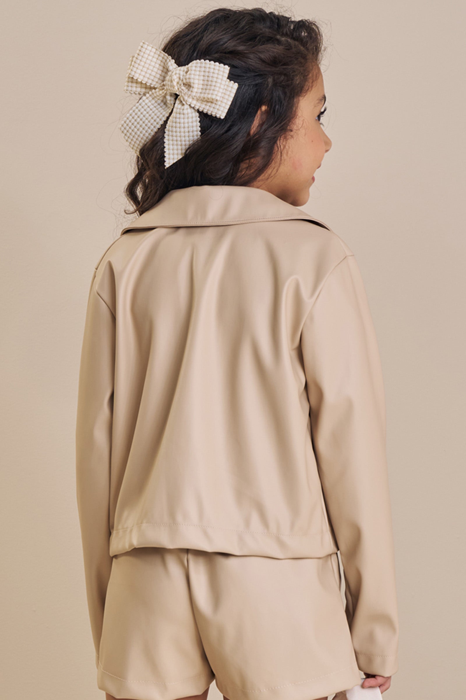 Jaqueta Boxy em Couro Eco 91866 Kukiê Infantil Menina