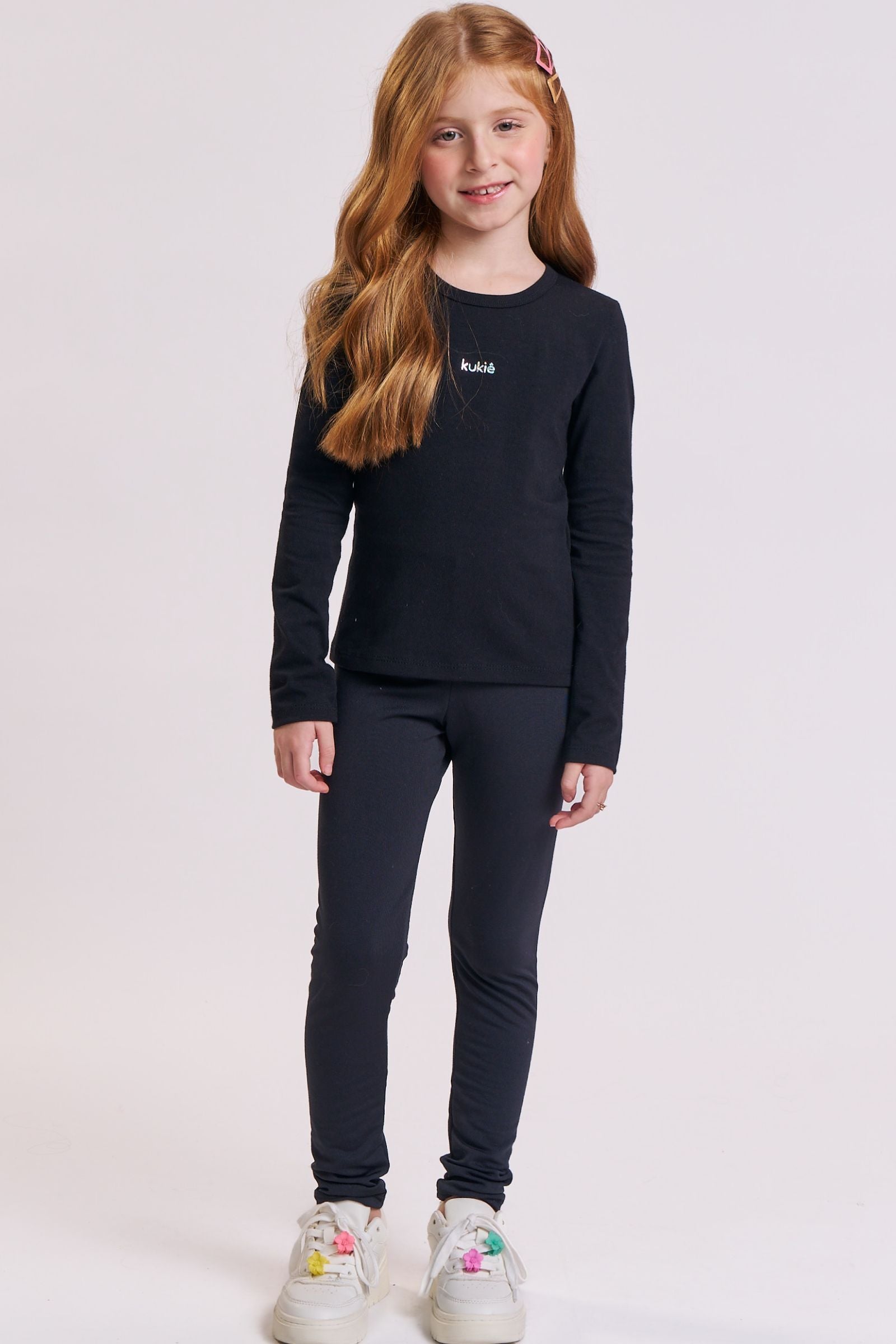 Blusa Manga Longa em Cotton 93613 Kukiê Infantil Menina