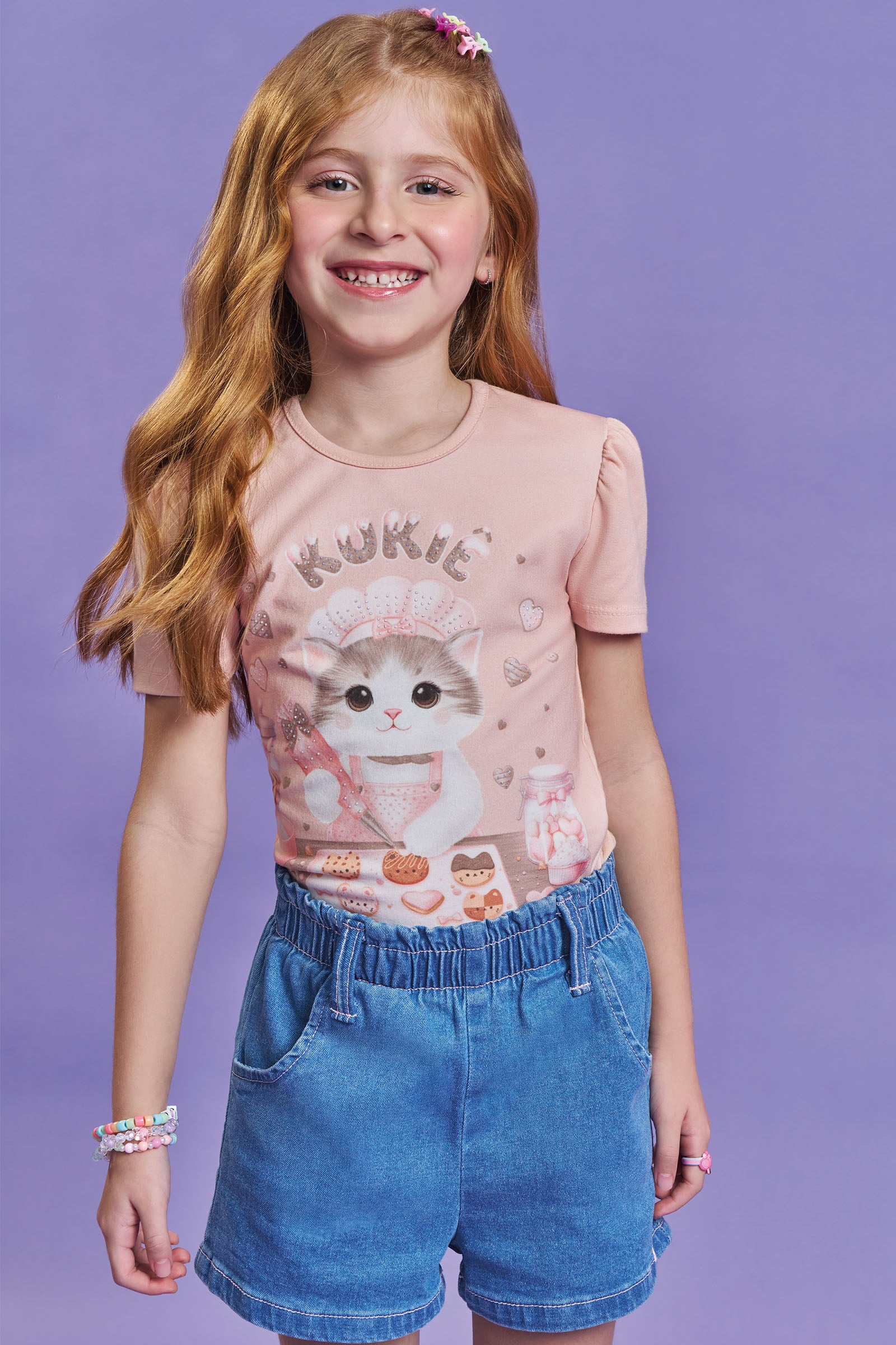 Blusa em Cotton 93827 Kukiê Infantil Menina