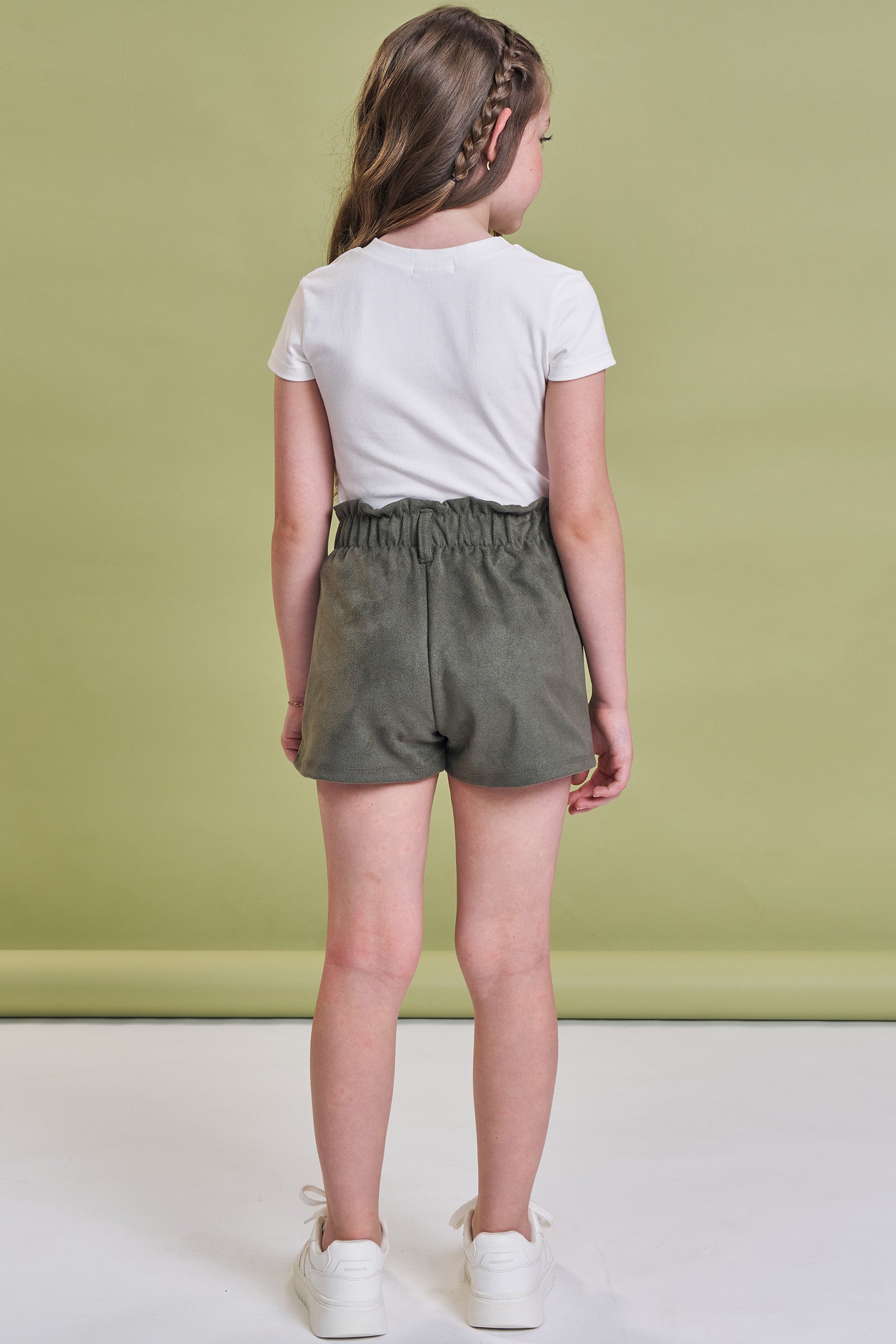 Conjunto de Blusa em Cotton e Shorts em Cotelê 93938 Kukiê Infantil Menina