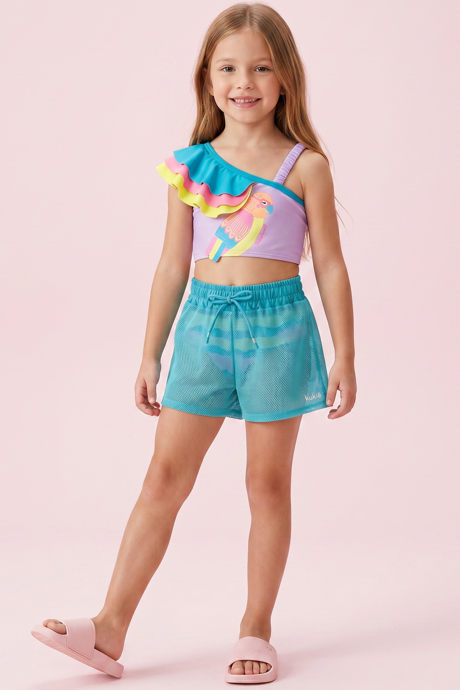 Shorts Saída de Praia em Tela Fashion 95550 Kukiê Infantil Menina