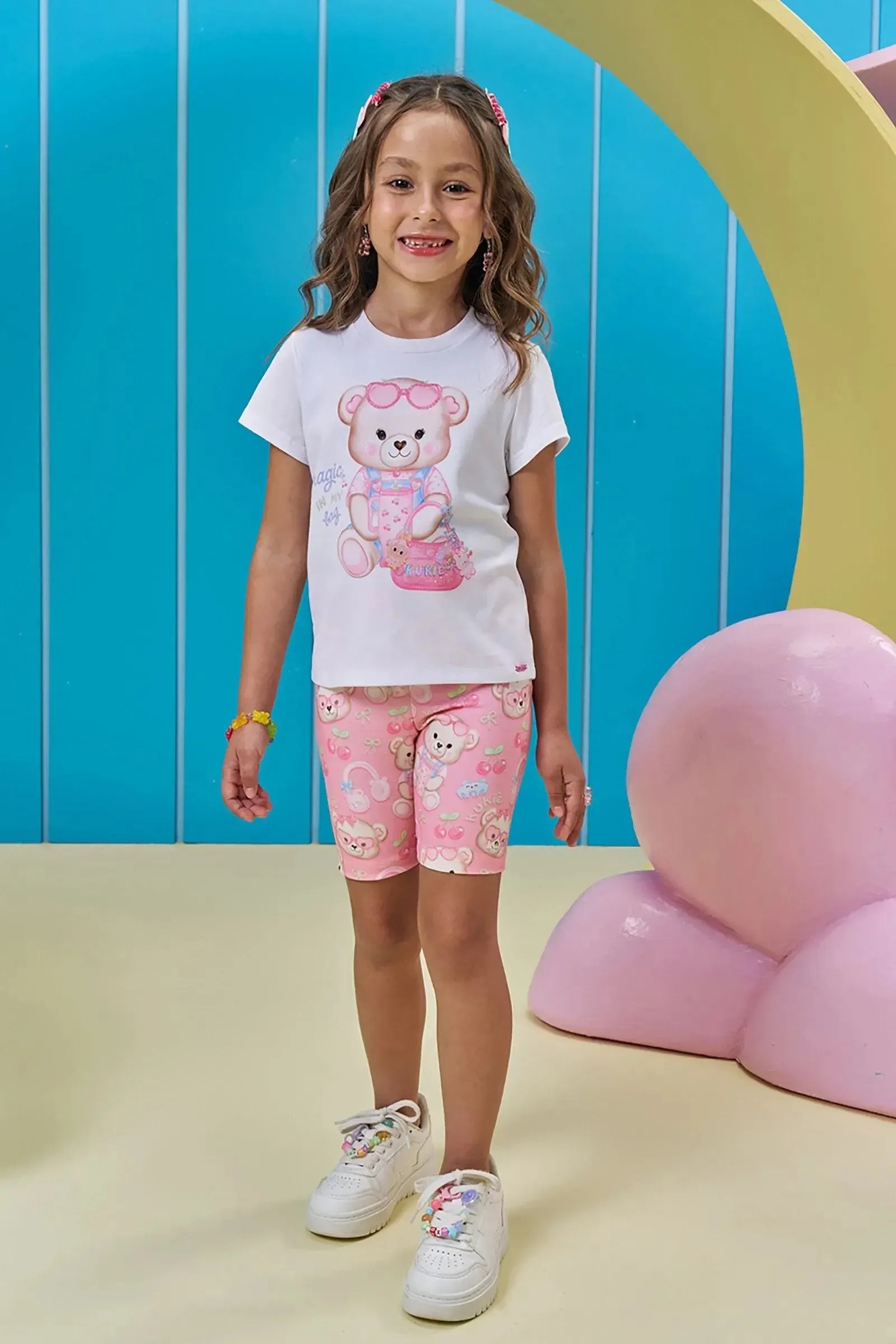Bermuda Biker em Molecotton 95591 Kukiê Infantil Menina