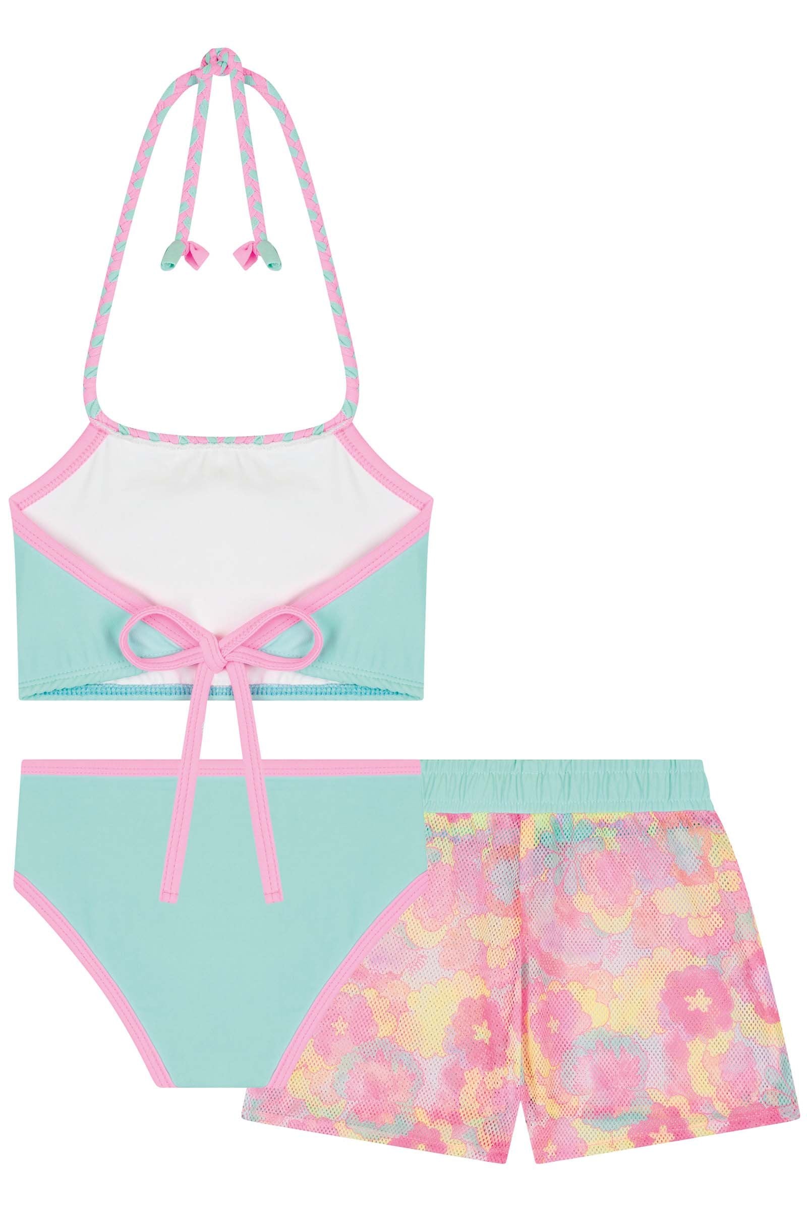 Biquíni com Proteção UV 50+ e Saída de Praia em Tule 83703 Kukiê Infantil Menina