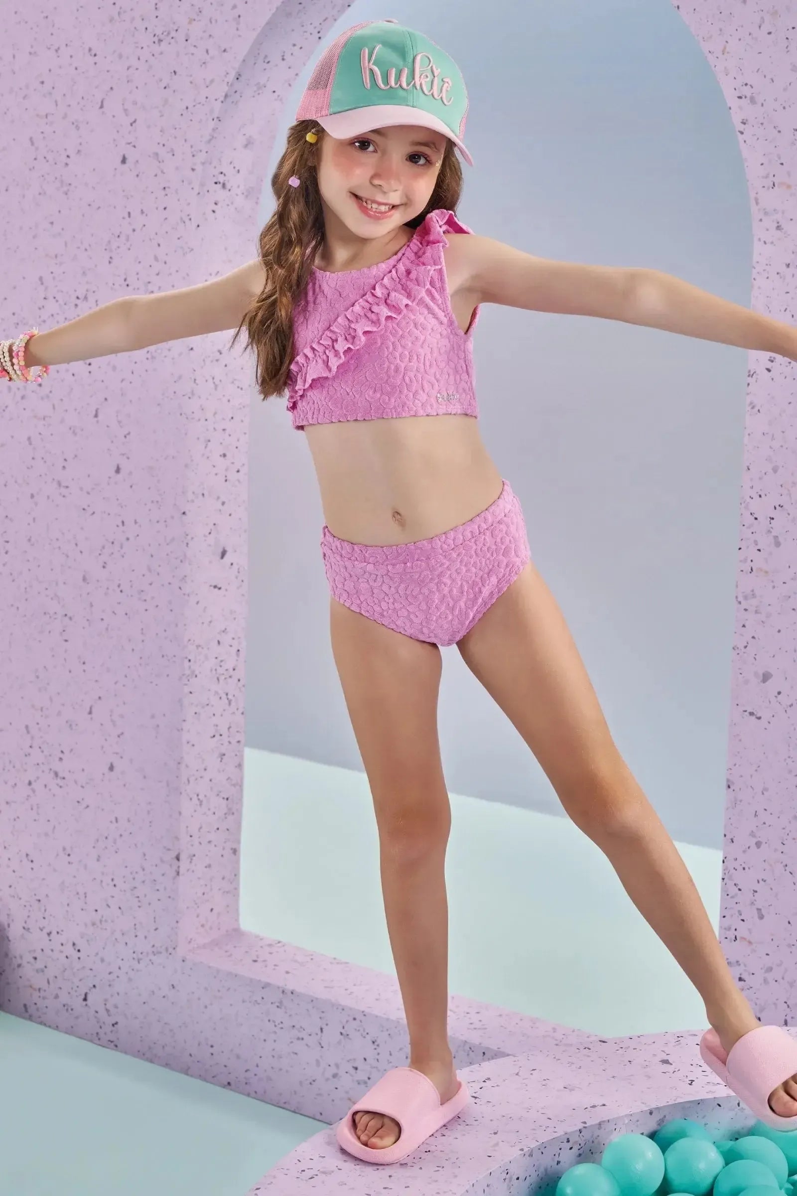 Biquíni em Malha Atoalhada 89026 Kukiê Infantil Menina