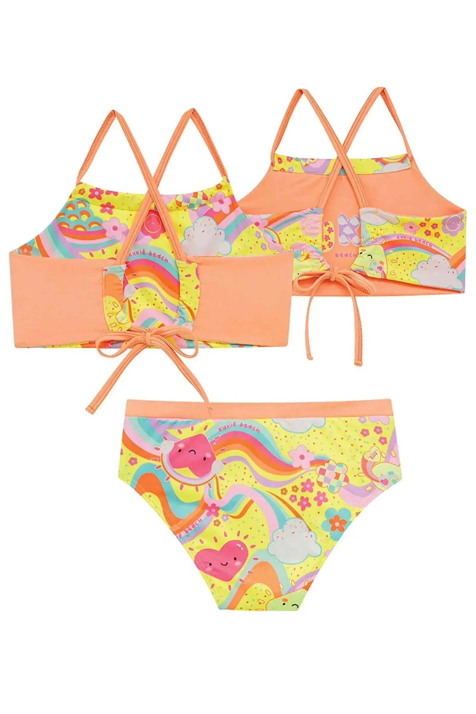 Biquíni em Malha com Proteção UV50+ (Parte Superior Reversível) 96079 Kukiê Infantil Menina