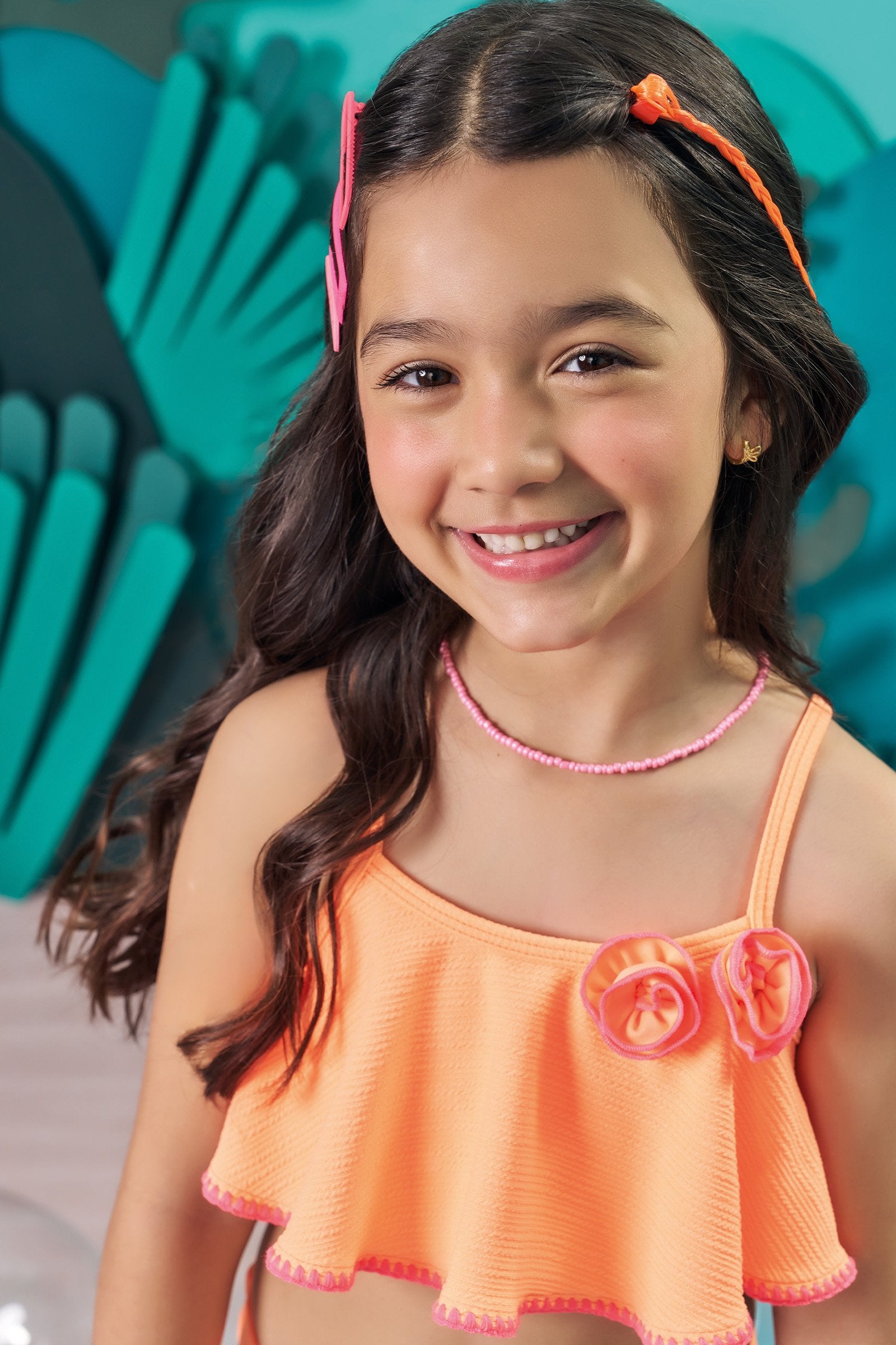 Biquíni em Malha Jacquard Textura com Proteção UV 50+ 84015 Kukiê Infantil Menina