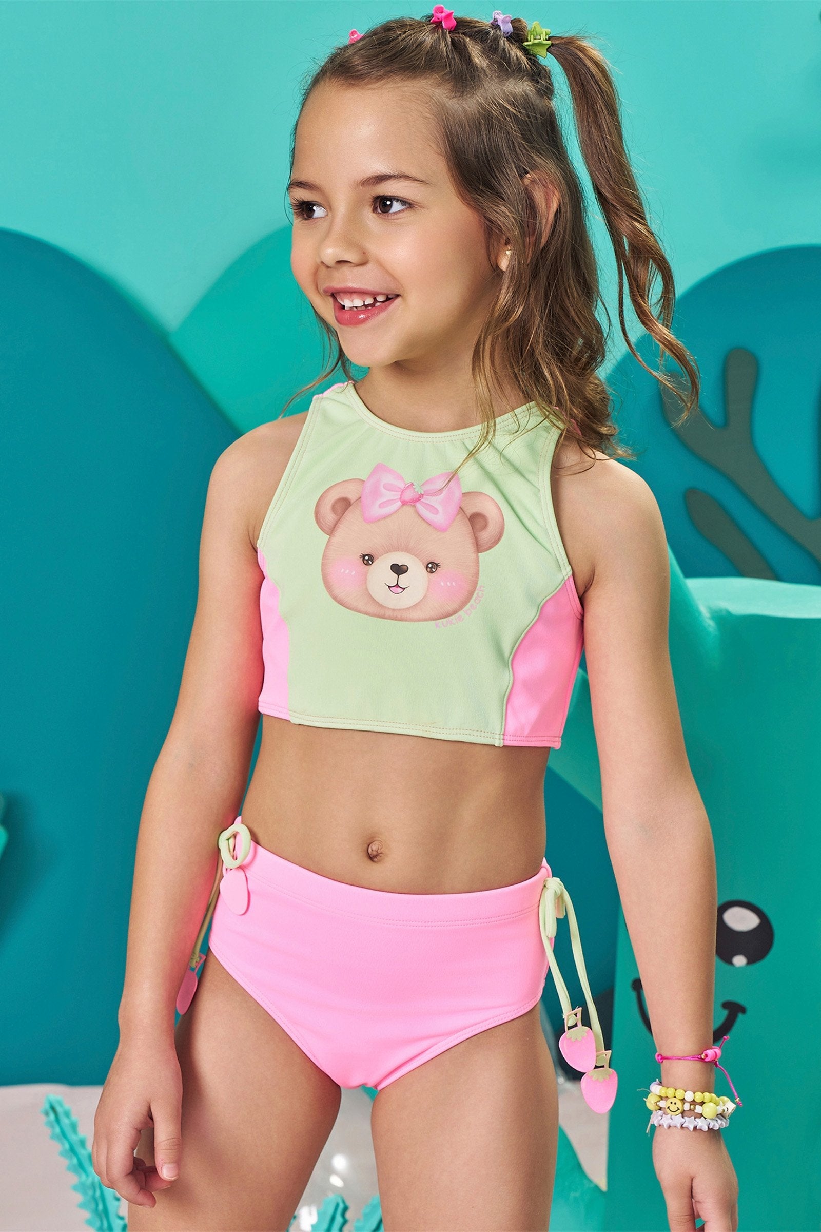 Biquíni em Malha Poliamida com Proteção UV 50+ 83303 Kukiê Infantil Menina