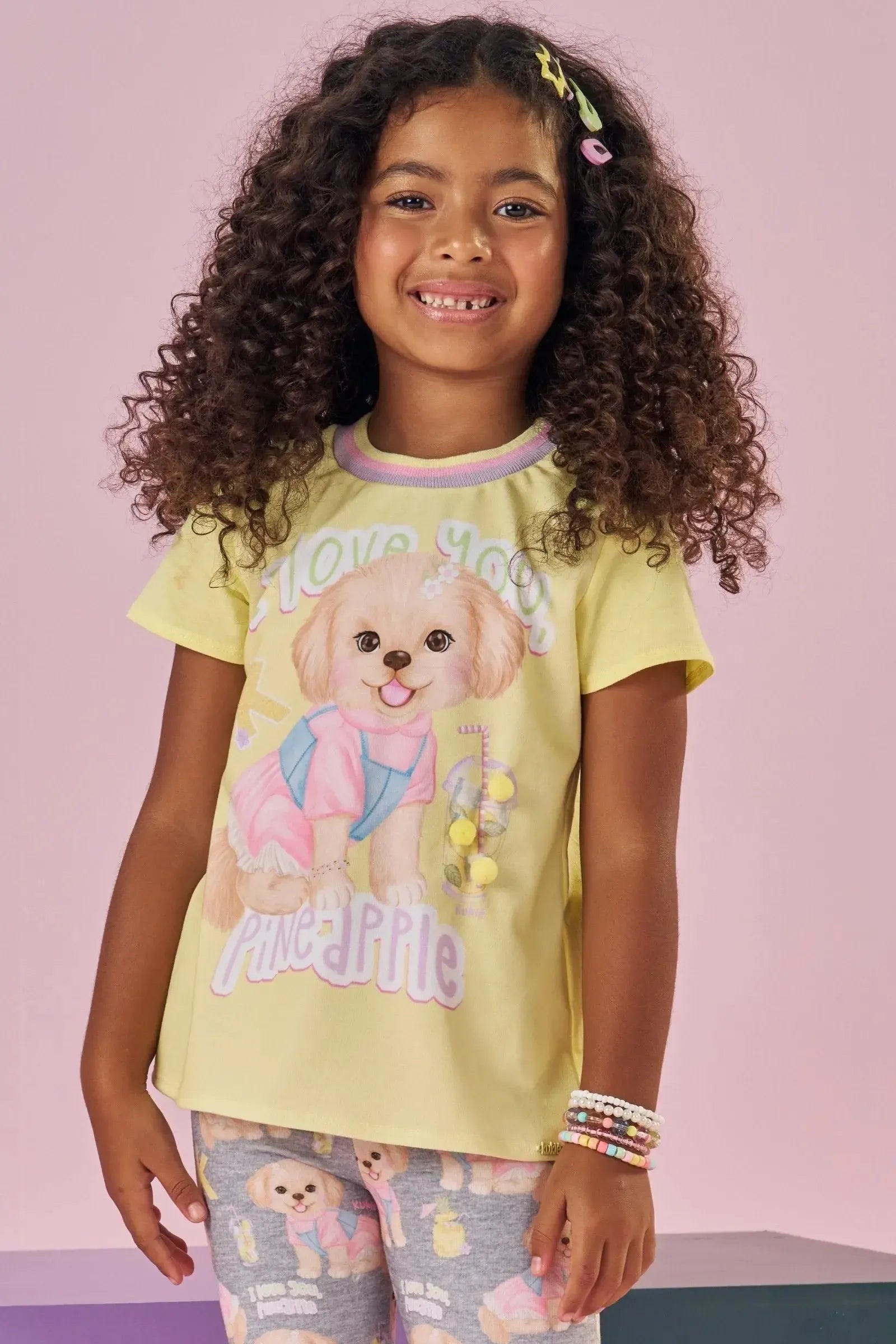 Blusa Alongada em Meia Malha 88632 Kukiê Infantil Menina