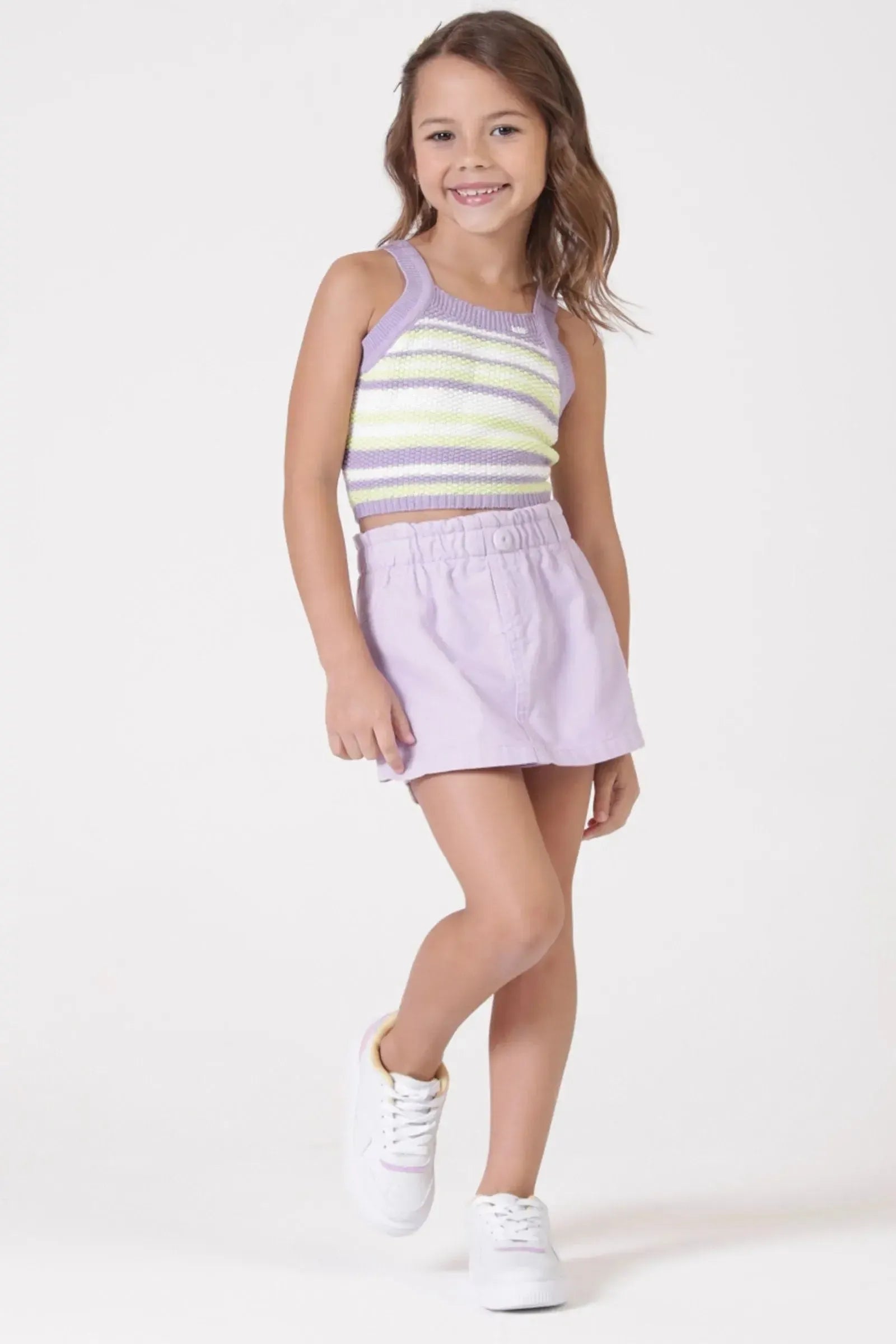 Blusa Cropped em Tricot 100% Algodão 90558 Kukiê Infantil Menina