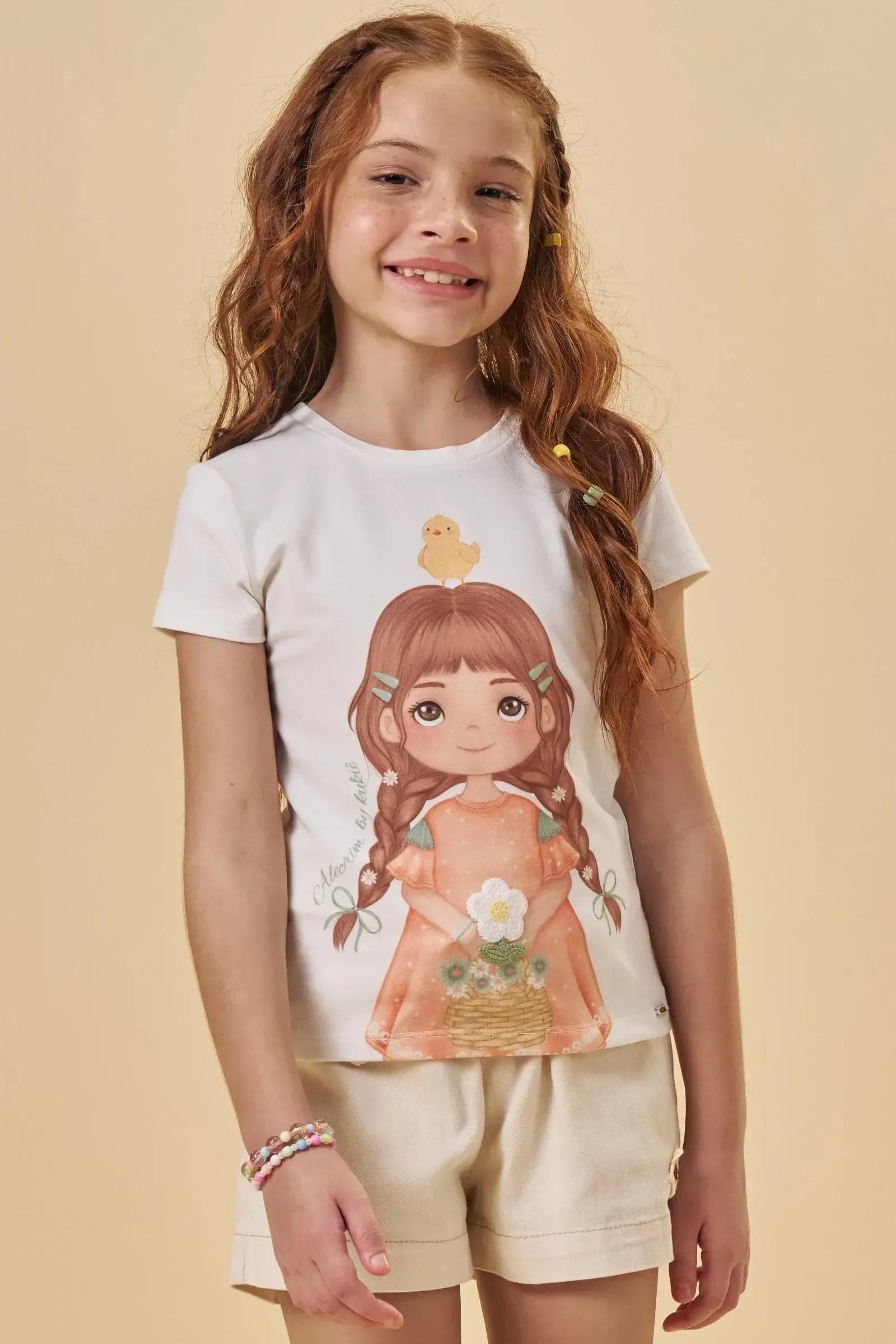 Blusa em Cotton 95355 Kukiê Infantil Menina