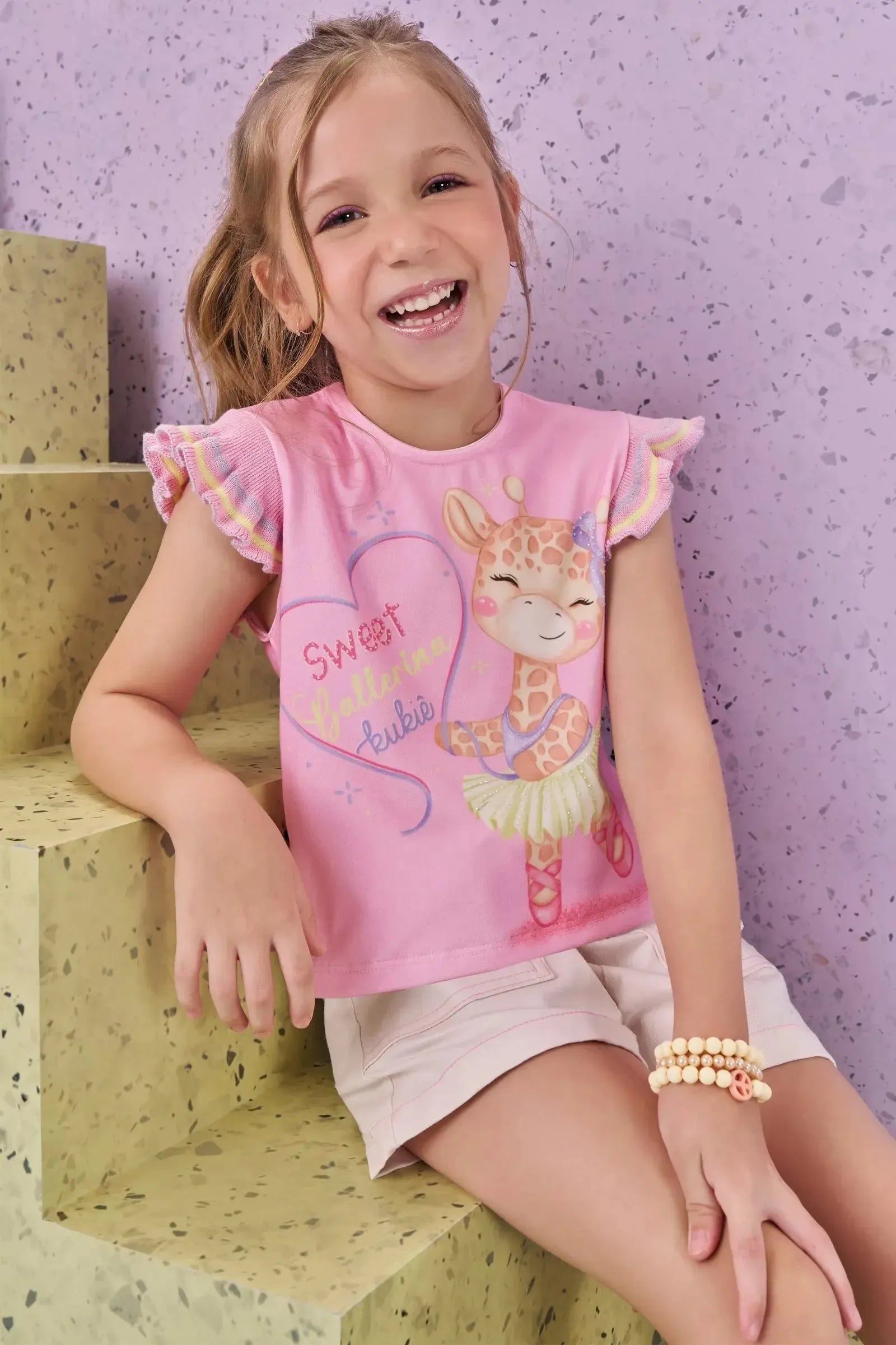 Blusa em Malha Power 88618 Kukiê Infantil Menina