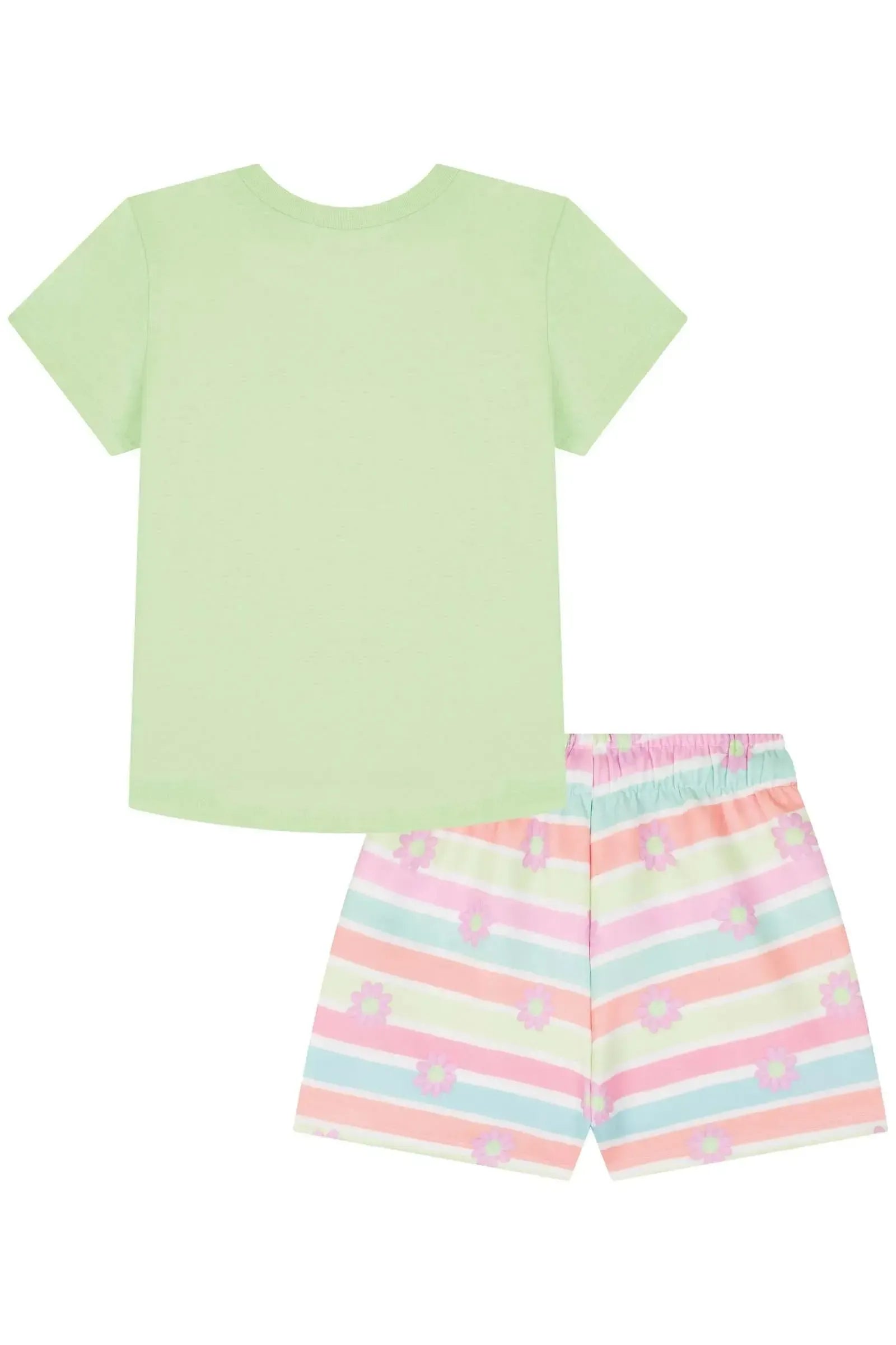 Blusa em Meia Malha e Shorts em Fly Tech 84259 Kukiê Infantil Menina