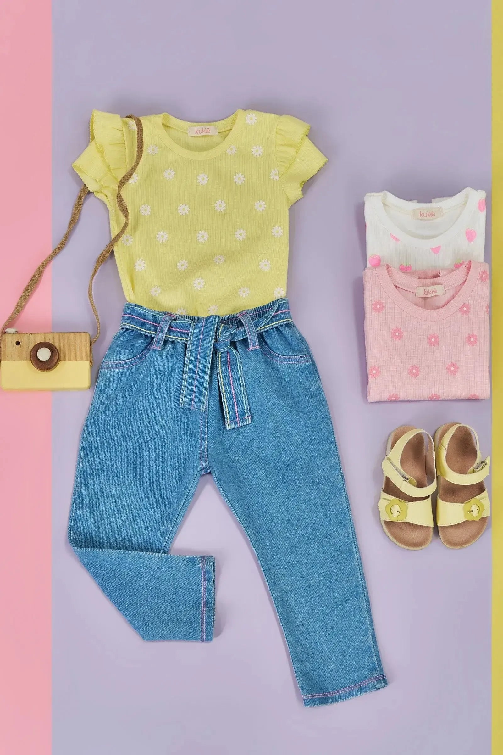 Calça em Jeans com Elastano 84277 Kukiê Bebê Menina