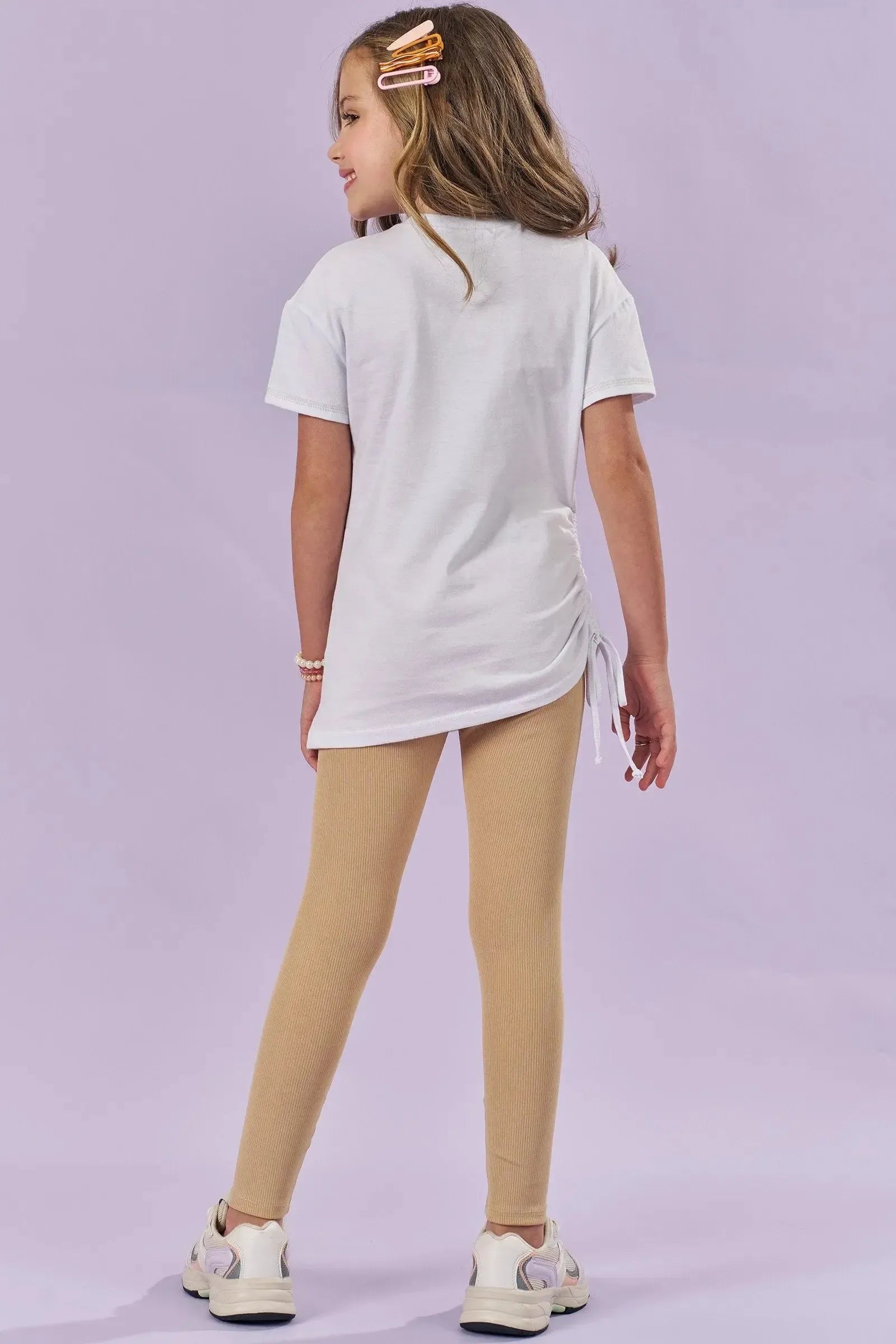 Calça Legging em Ribana Fancy 83067 Kukiê Infantil Menina