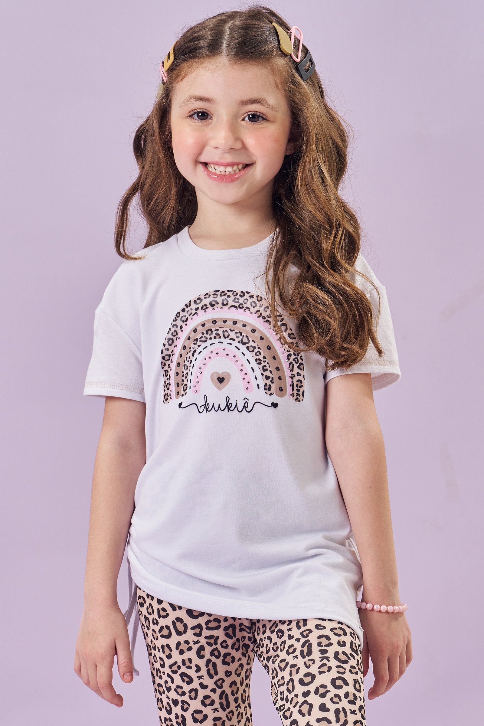 Camiseta em Meia Malha 85281 Kukiê Infantil Menina