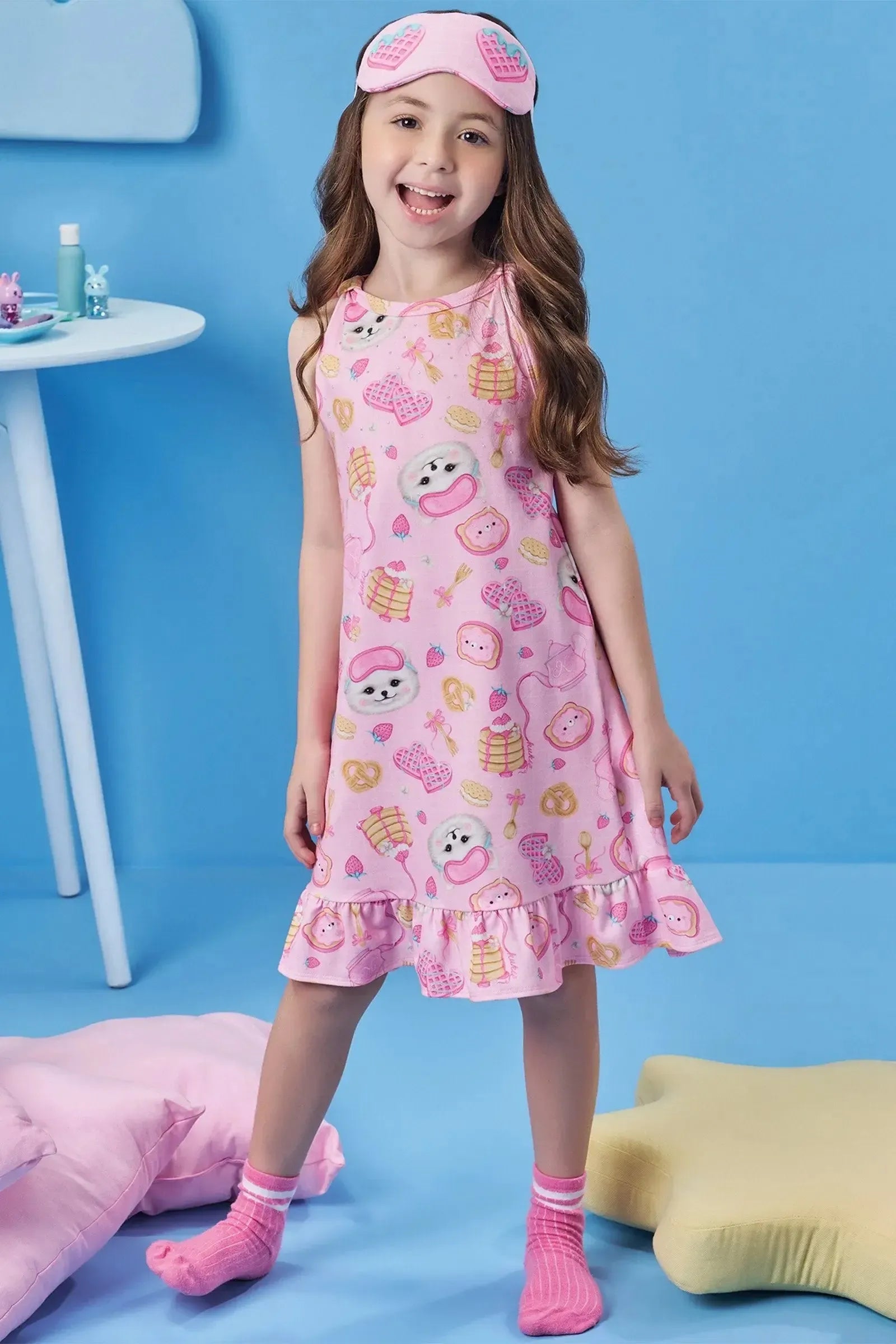 Camisola em Malha Comfy (acompanha Máscara) 83077 Kukiê Infantil Menina