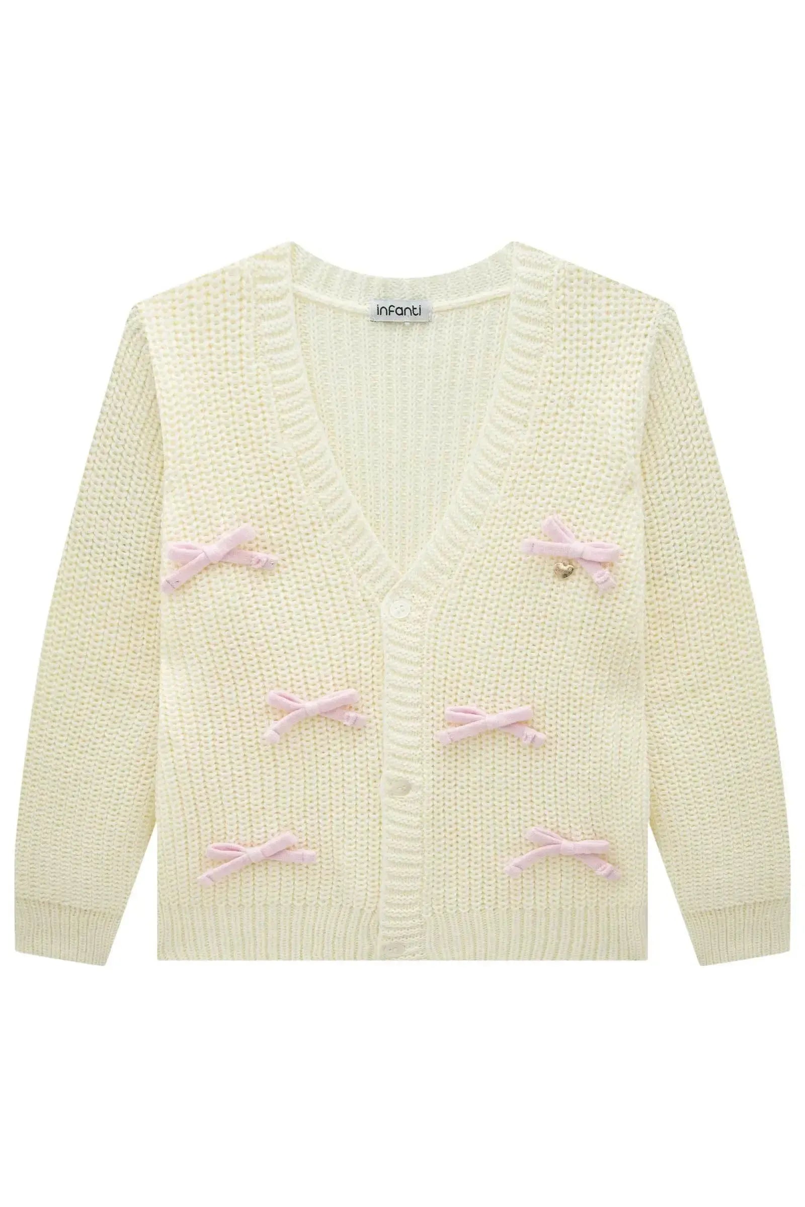 Cardigan em Tricot 100% Acrílico 88170 Infanti Infantil Menina
