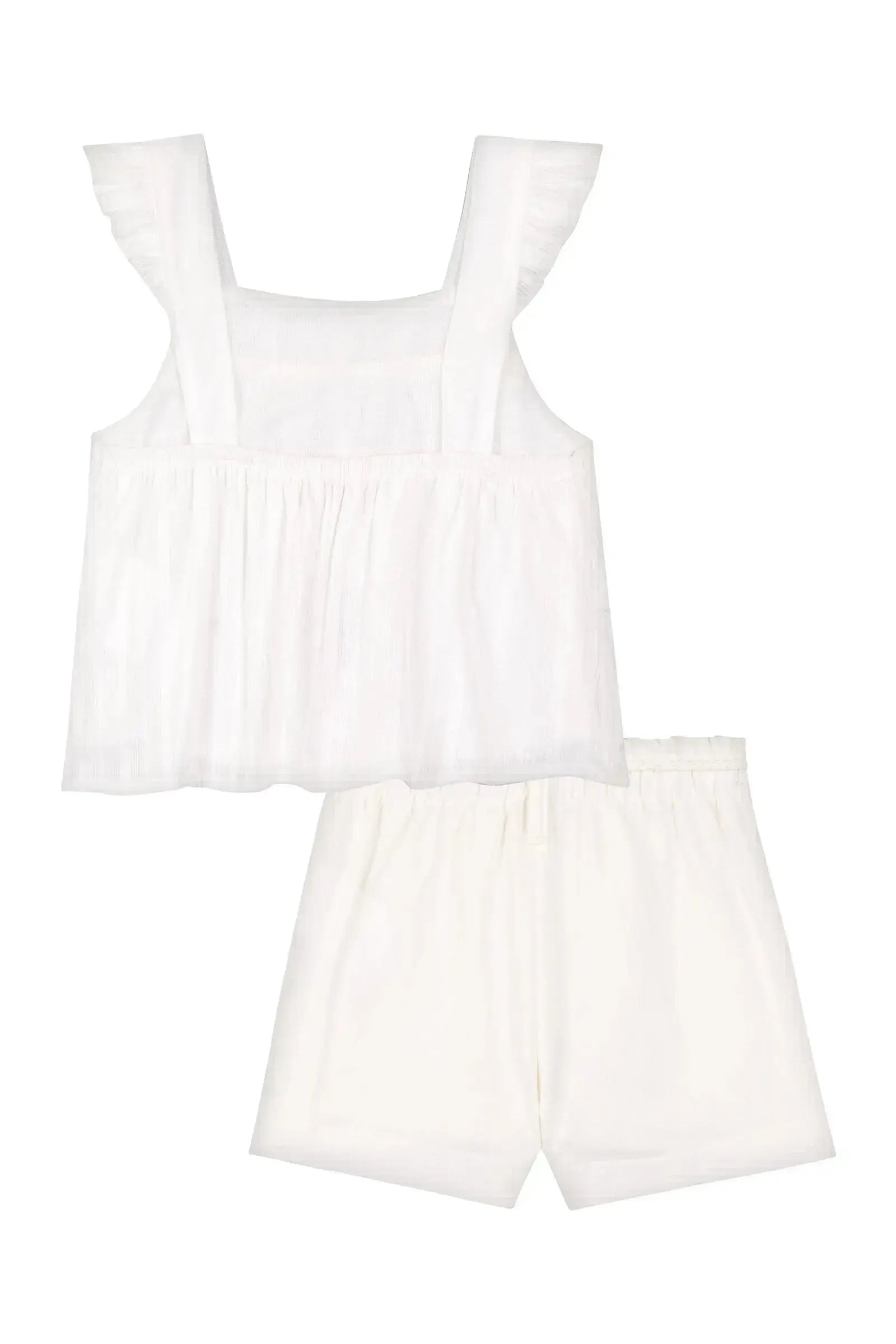 Conjunto de Bata Boxy em Tricoline Textura 100% Algodão e Shorts em Sarja com Elastano 87579 Kukiê Infantil Menina