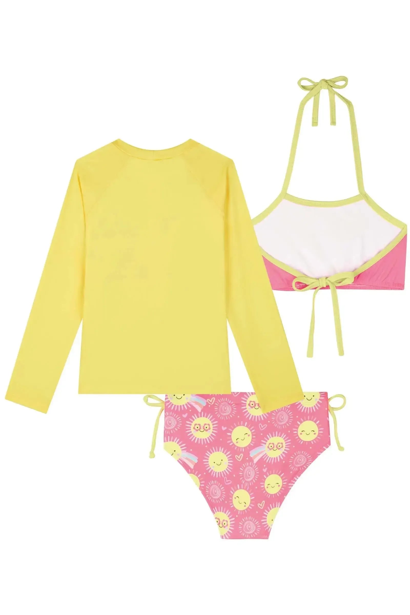 Conjunto de Biquíni e Blusa em Malha com Proteção UV 50+ 83311 Kukiê Infantil Menina