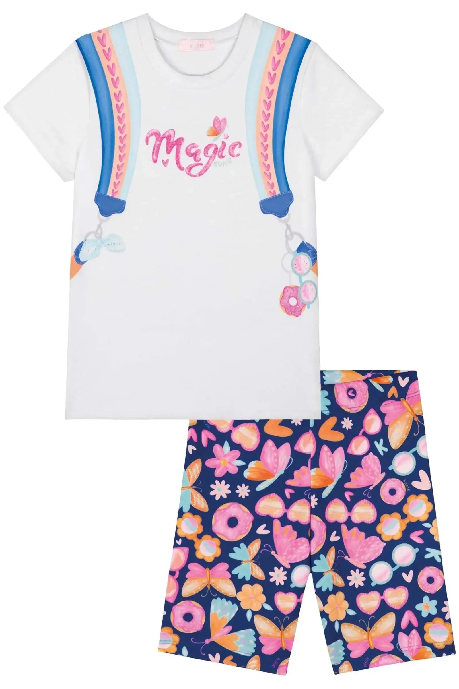 Conjunto de Blusa Alongada em Malha Power e Biker em Fly Tech 83793 Kukiê Infantil Menina