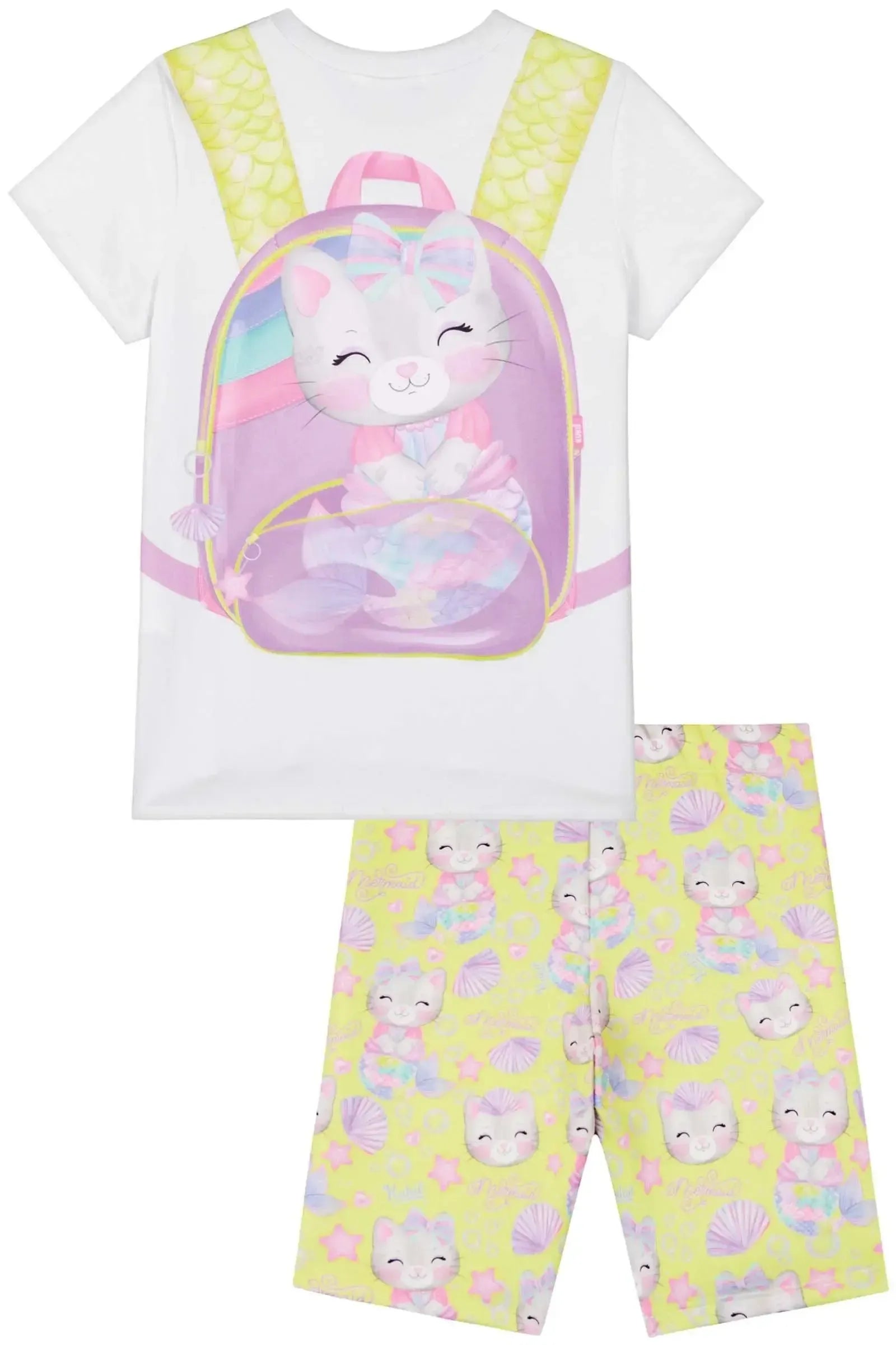 Conjunto de Blusa Alongada em Malha Power e Biker em Fly Tech 83793 Kukiê Infantil Menina