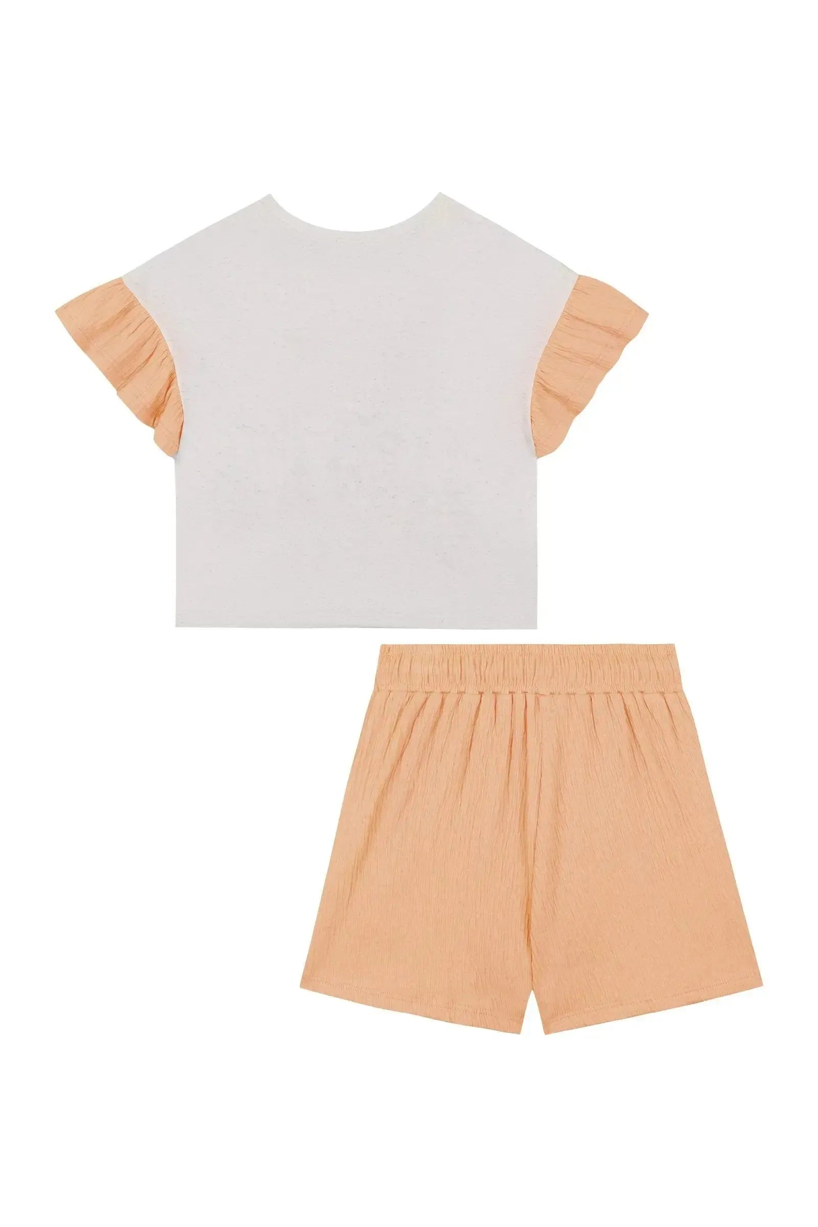 Conjunto de Blusa Boxy em Malha Fresh e Shorts em Malha Wave 88874 Kukiê Infantil Menina