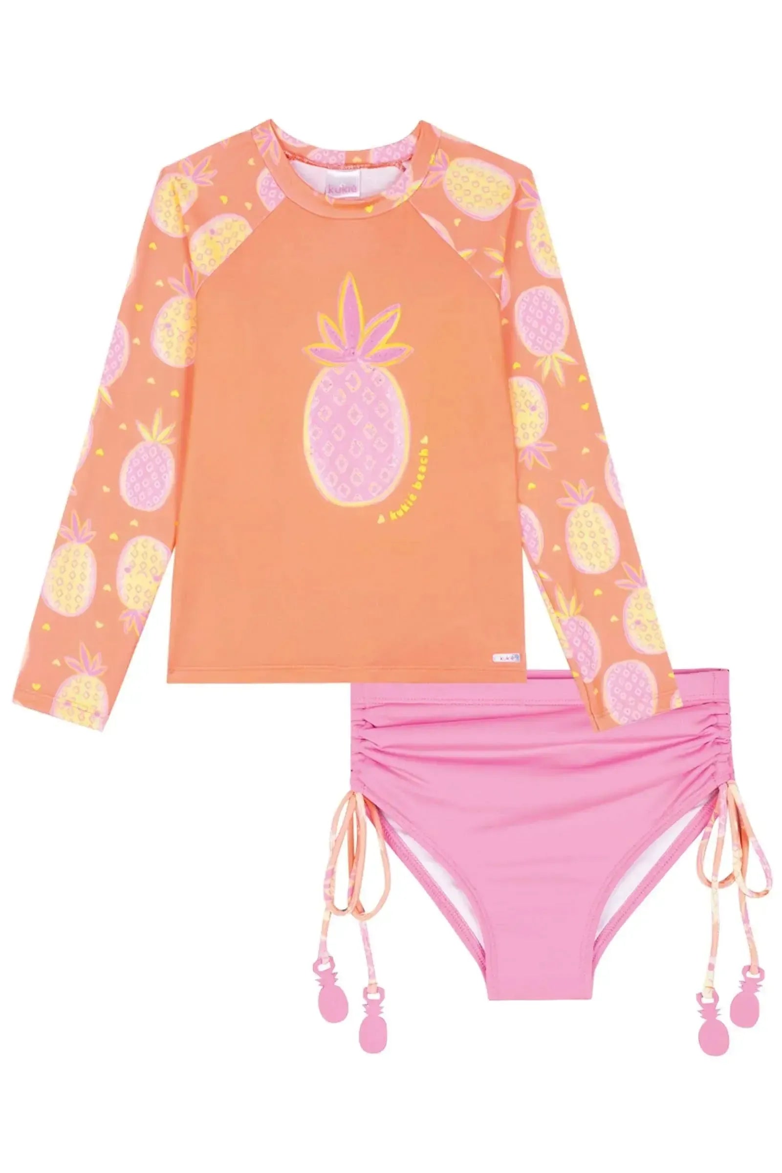 Conjunto de Blusa e Calcinha em Malha com Proteção UV 50+ 83566 Kukiê Infantil Menina