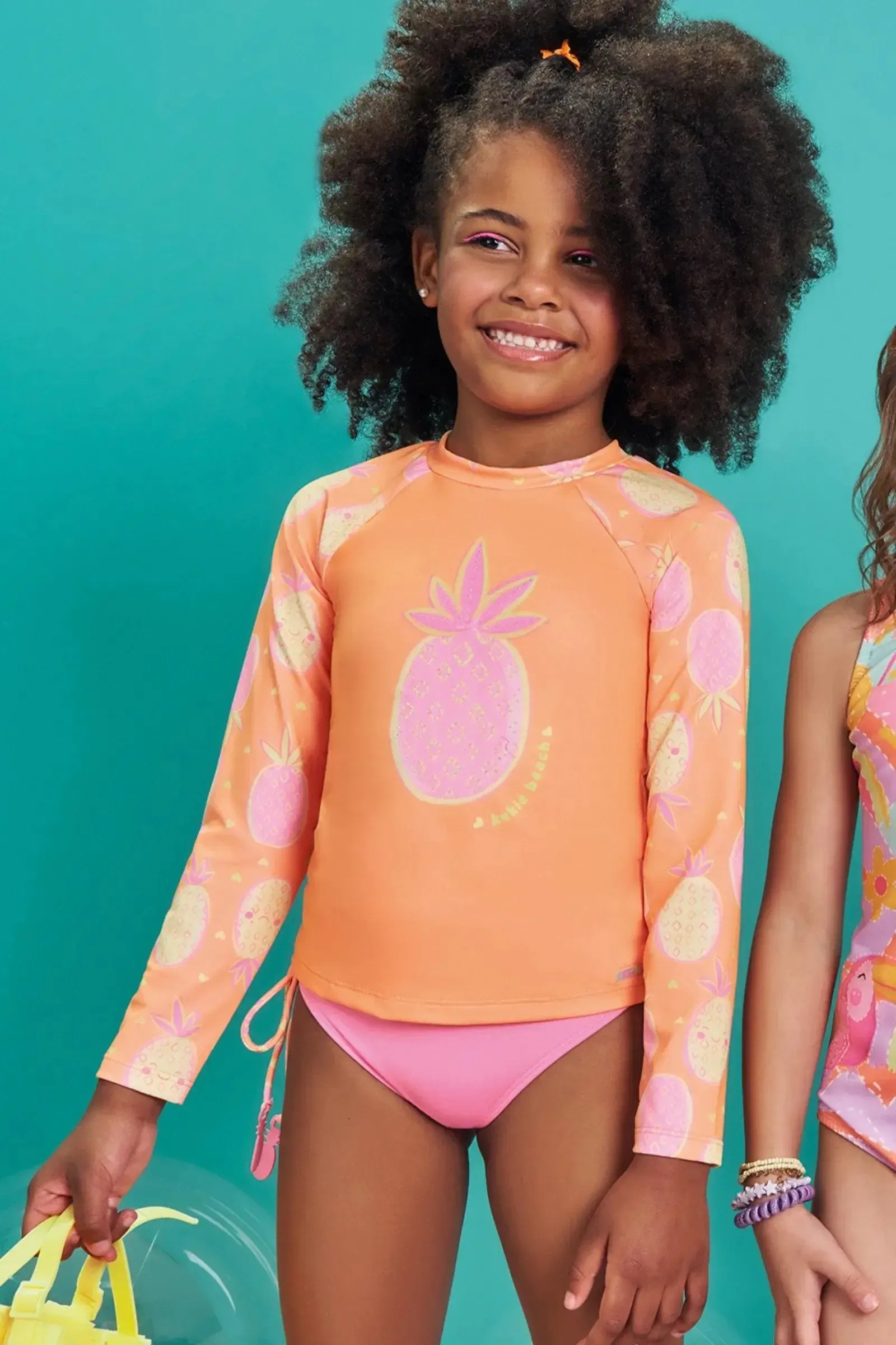 Conjunto de Blusa e Calcinha em Malha com Proteção UV 50+ 83566 Kukiê Infantil Menina
