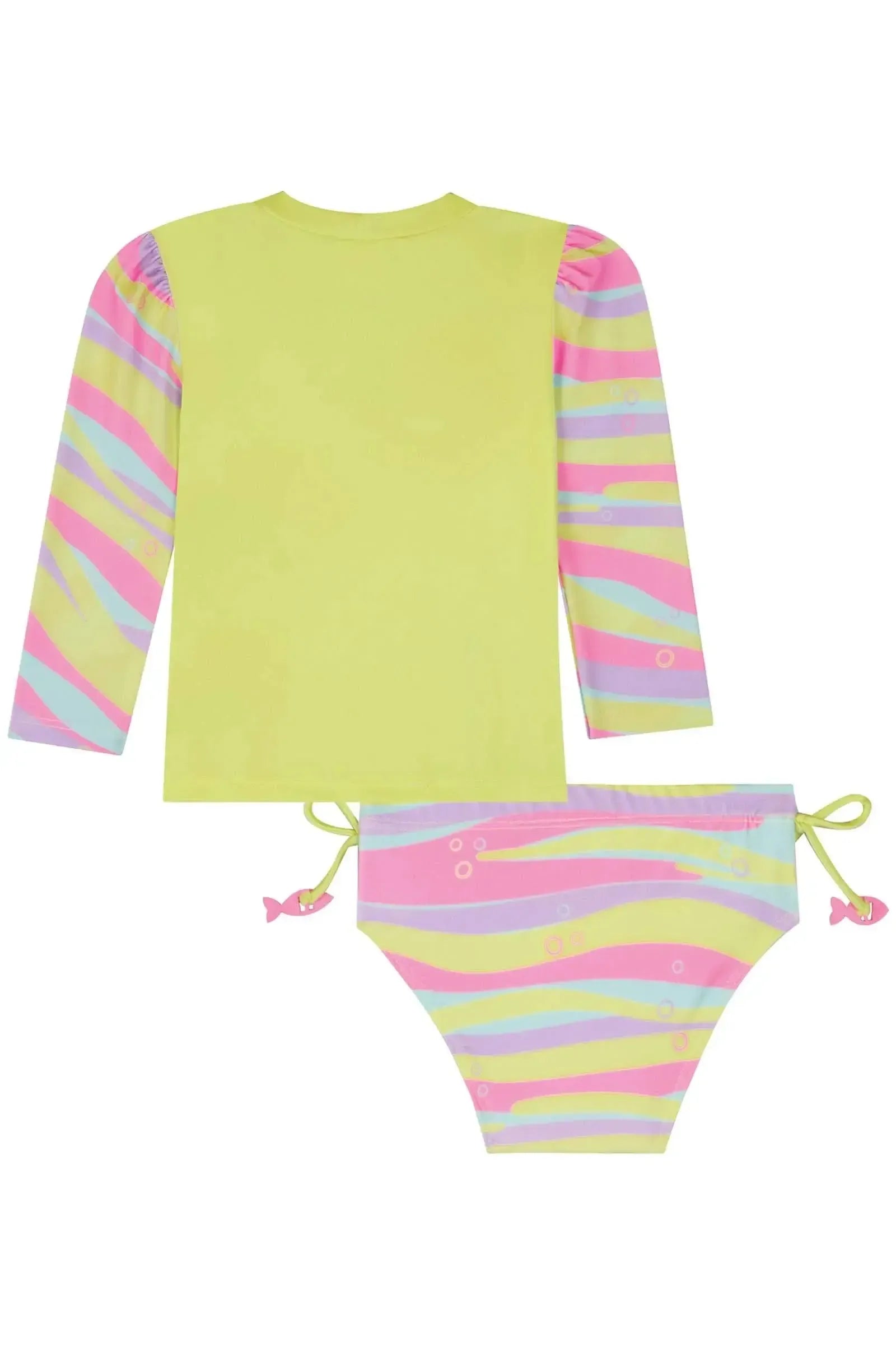 Conjunto de Blusa e Calcinha em Malha com Proteção UV50+ 83717 Kukiê Bebê Menina