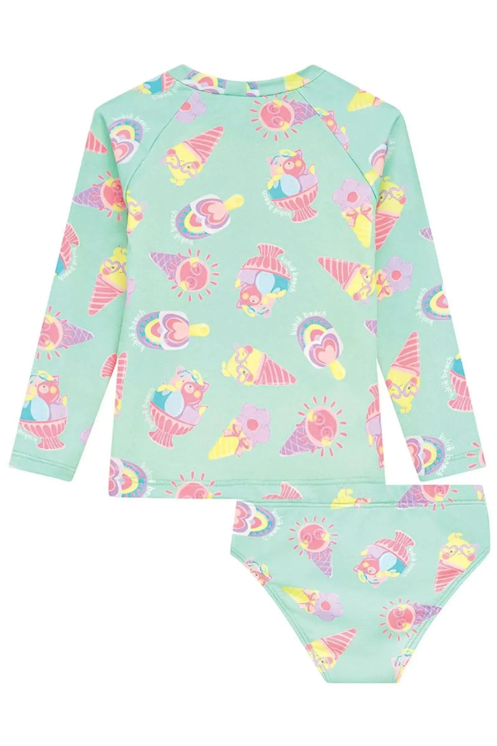 Conjunto de Blusa e Calcinha em Malha com Proteção UV50+ 96262 Kukiê Infantil Menina