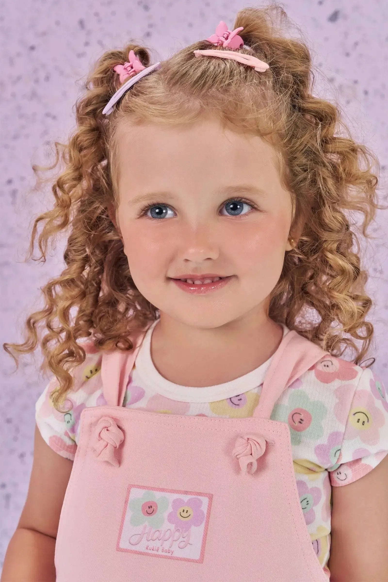 Conjunto de Blusa em Canelado e Salopete em Sarja com Elastano 87255 Kukiê Bebê Menina