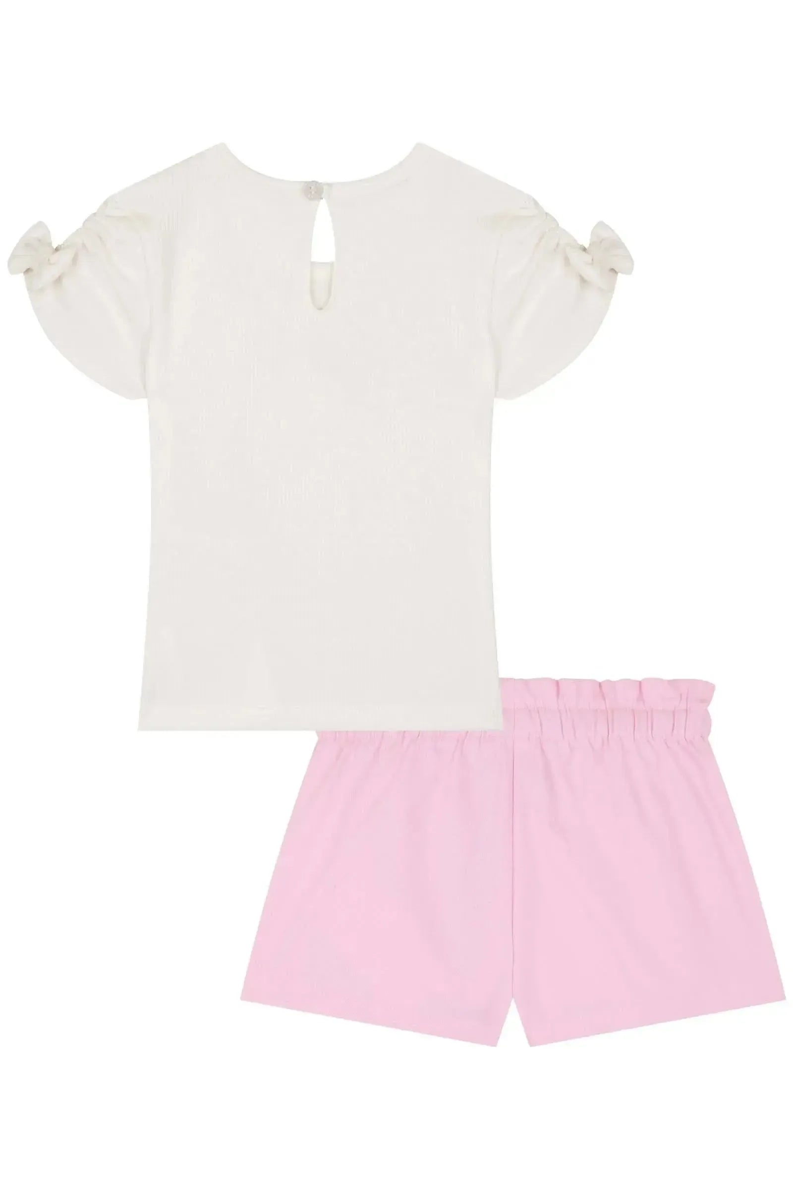 Conjunto de Blusa em Canelado e Shorts em Sarja com Elastano 85353 Kukiê Infantil Menina