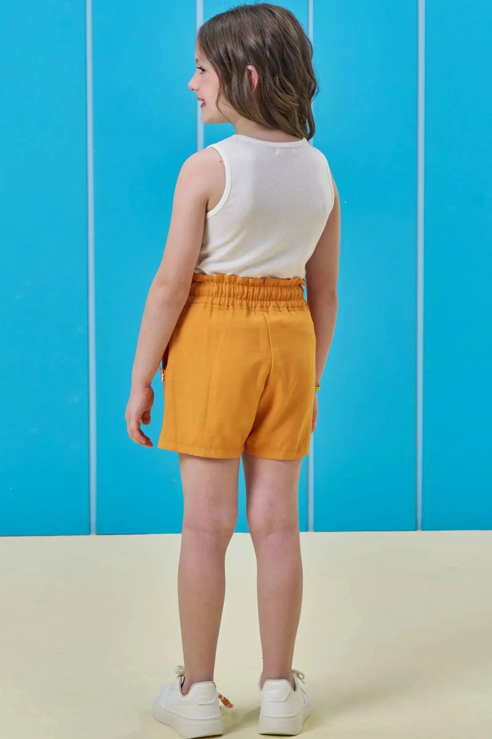 Conjunto de Blusa em Canelado e Shorts em Tecido Sensoriale 93679 Kukiê Infantil Menina