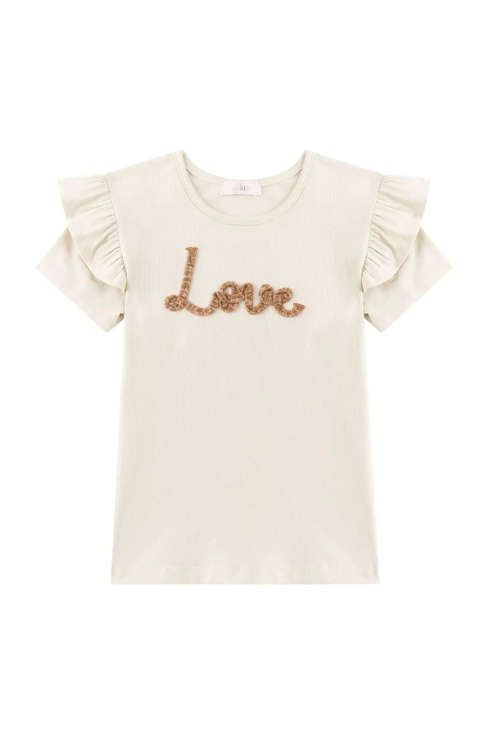 Conjunto de Blusa em Canelado Liz e Short Saia em Molecotton 93881 Kukiê Infantil Menina