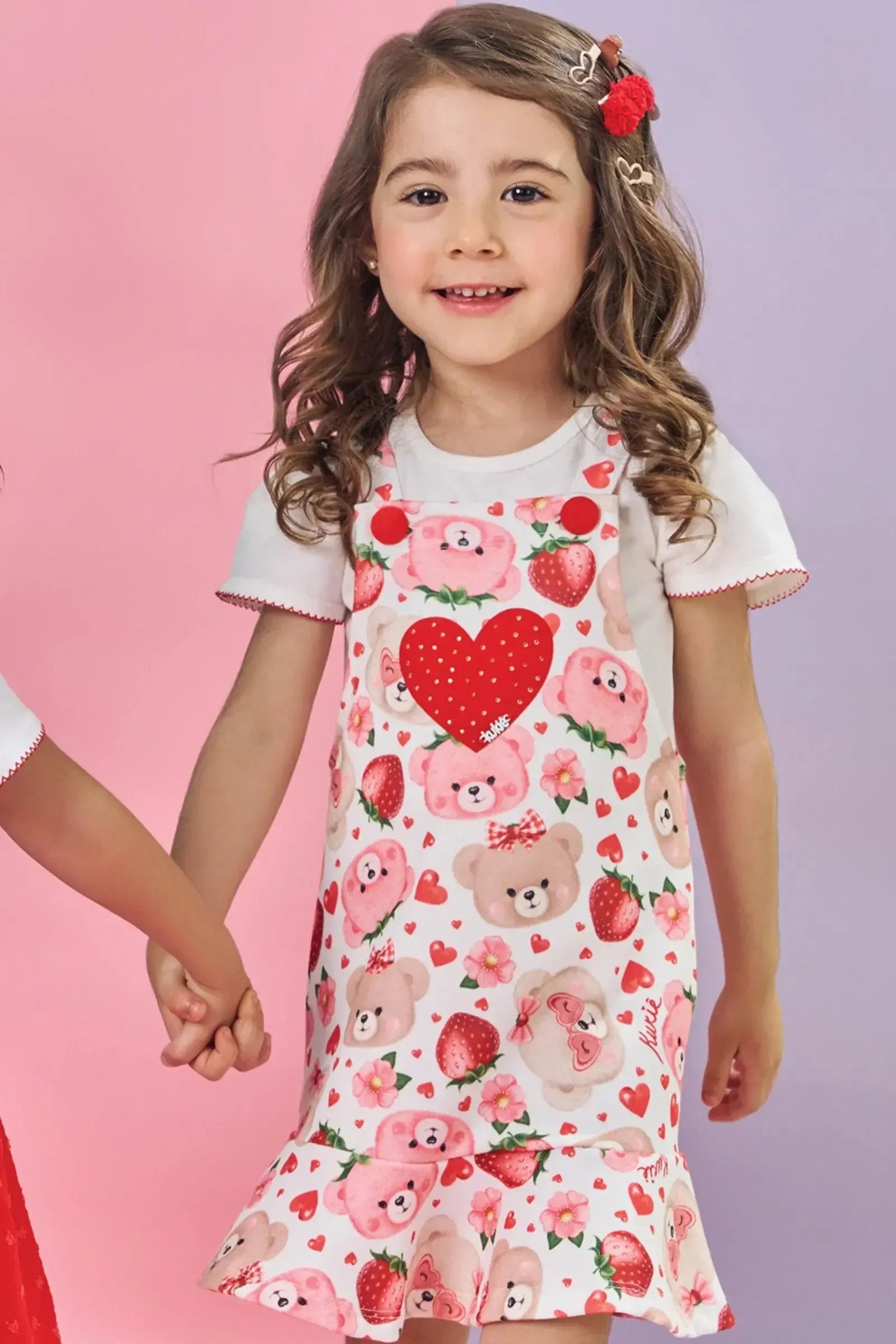 Conjunto de Blusa em Cotton e Salopete em Molecotton 84828 Kukiê Bebê Menina