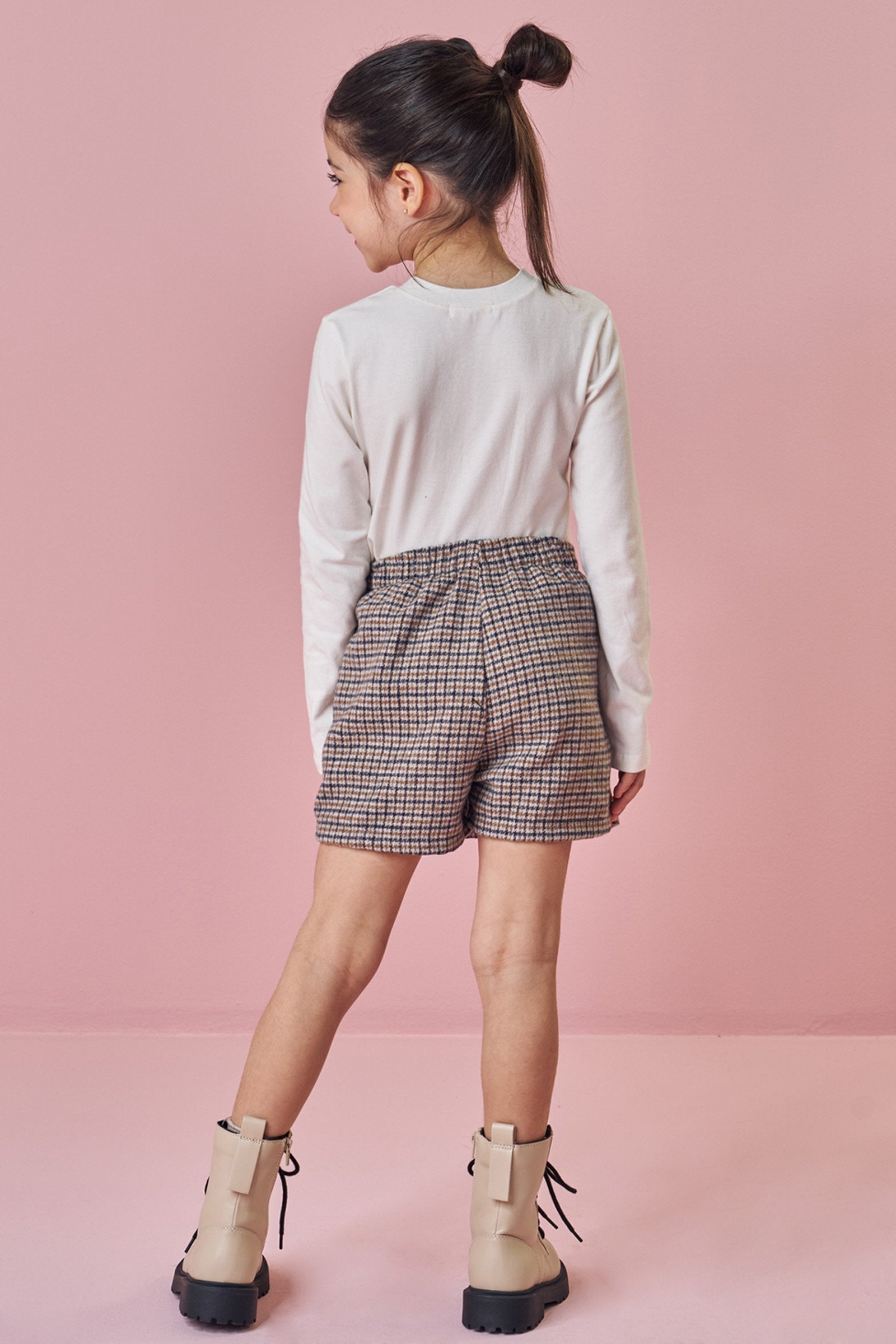 Conjunto de Blusa em Cotton e Short Saia em Flanela Zurique 92485 Kukiê Infantil Menina