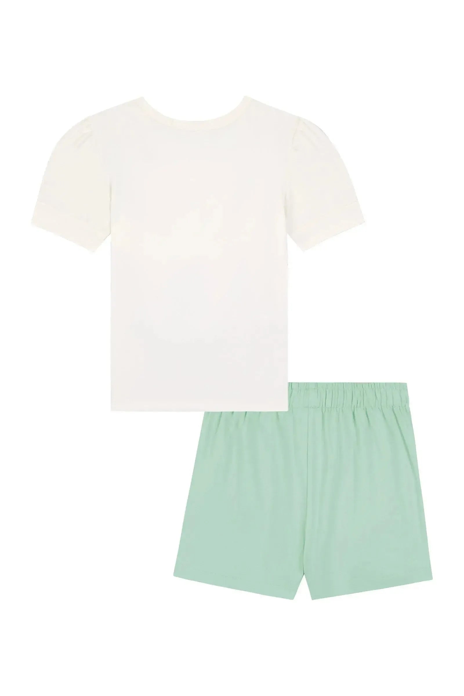 Conjunto de Blusa em Cotton e Short Saia em Sarja com Elastano 87558 Kukiê Infantil Menina