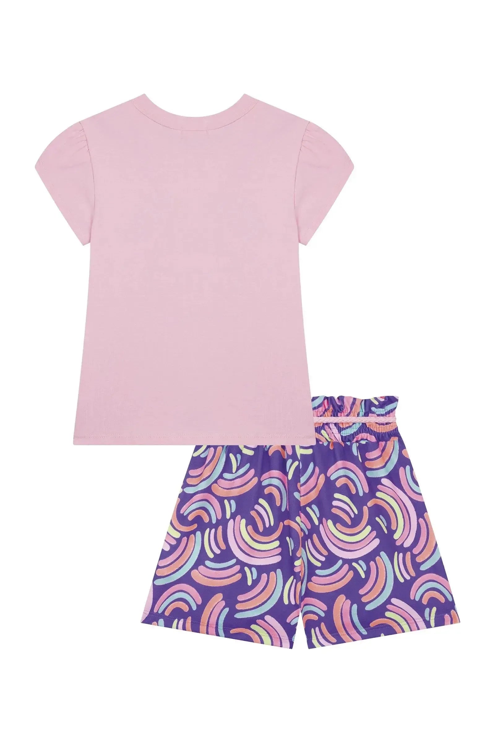 Conjunto de Blusa em Cotton e Shorts em Malha Fresh 87654 Kukiê Infantil Menina