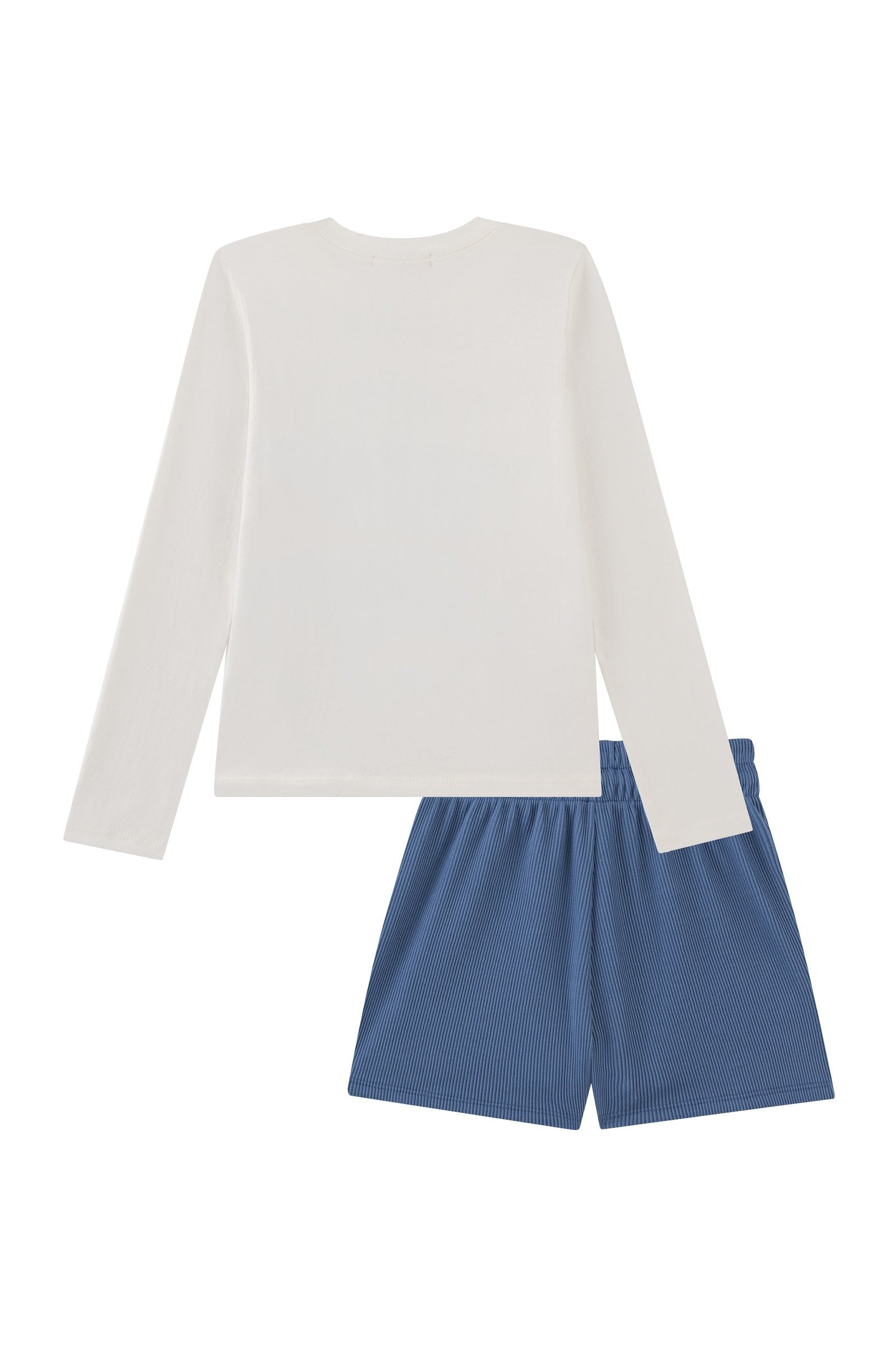 Conjunto de Blusa em Cotton e Shorts em Soft Line 91675 Kukiê Infantil Menina