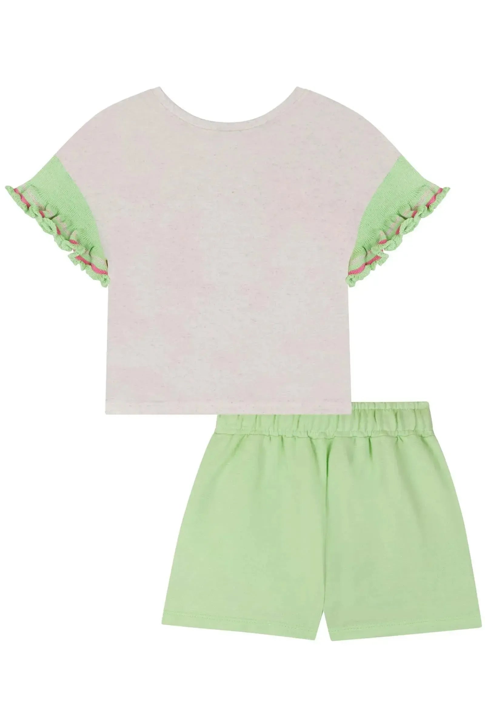 Conjunto de Blusa em Malha Fresh e Shorts em Moletom 84487 Kukiê Infantil Menina