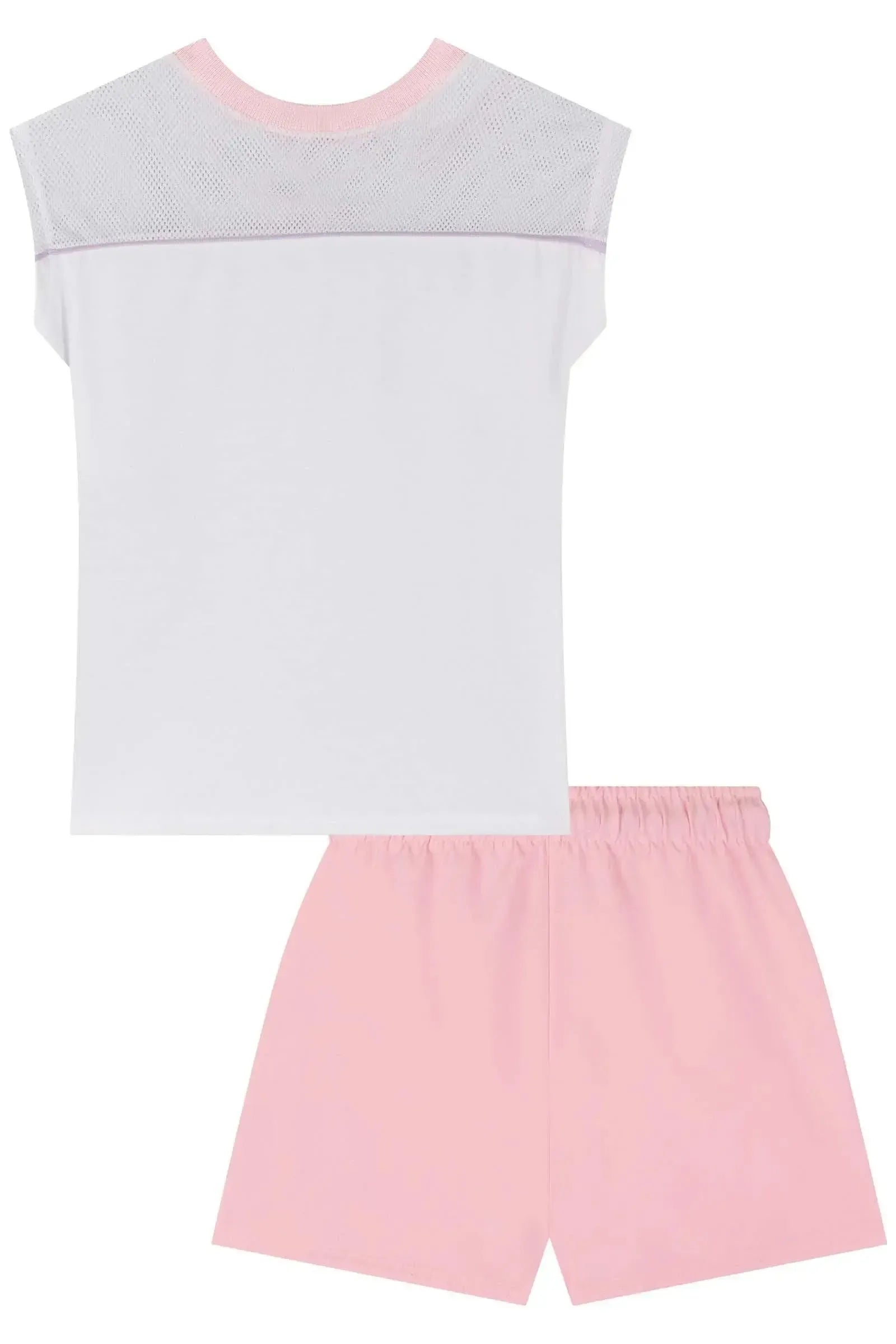 Conjunto de Blusa em Malha Power e Shorts em Nylon 85266 Kukiê Infantil Menina