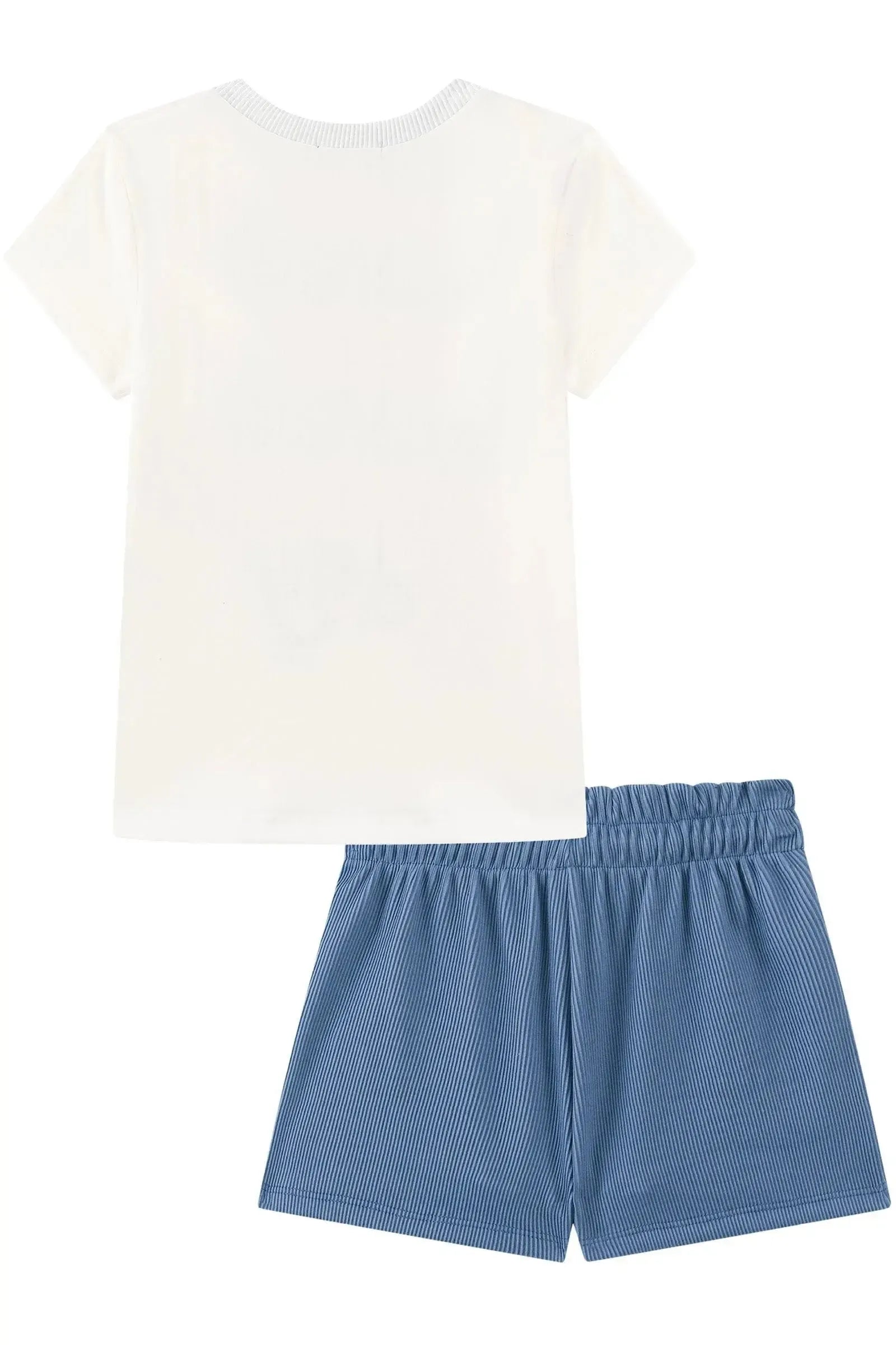 Conjunto de Blusa em Malha Power e Shorts em Soft Line 93869 Kukiê Infantil Menina