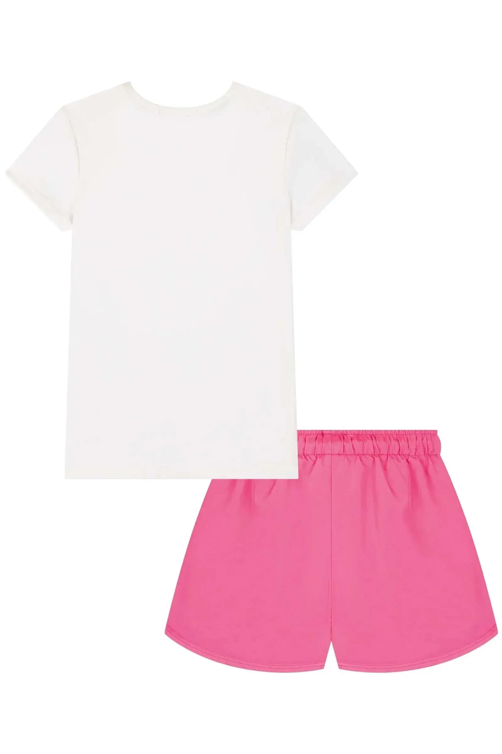 Conjunto de Blusa em Malha UV e Short em Nylon 83993 Kukiê Infantil Menina
