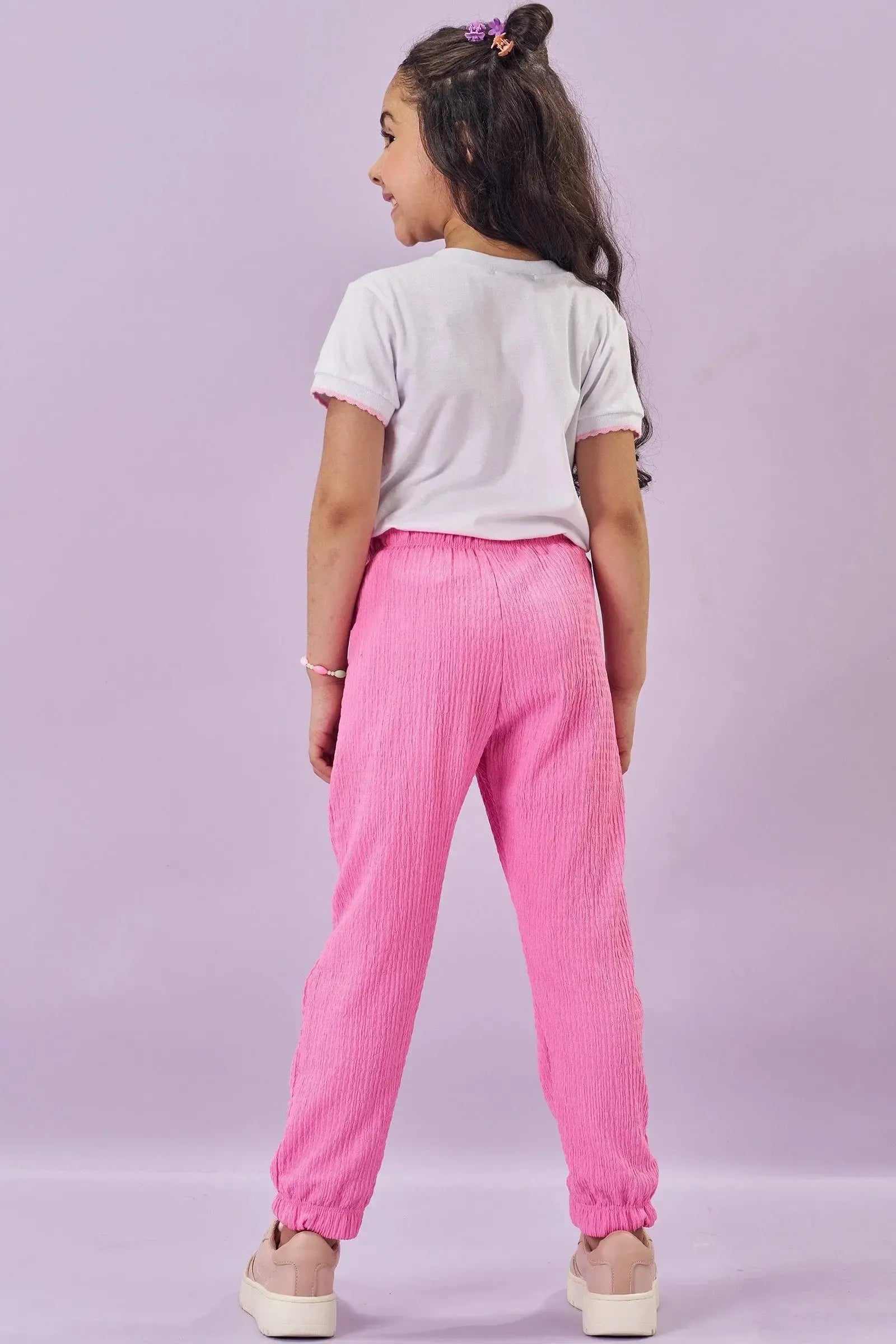 Conjunto de Blusa em Meia Malha e Calça Jogger em Malha Textura 84122 Kukiê Infantil Menina