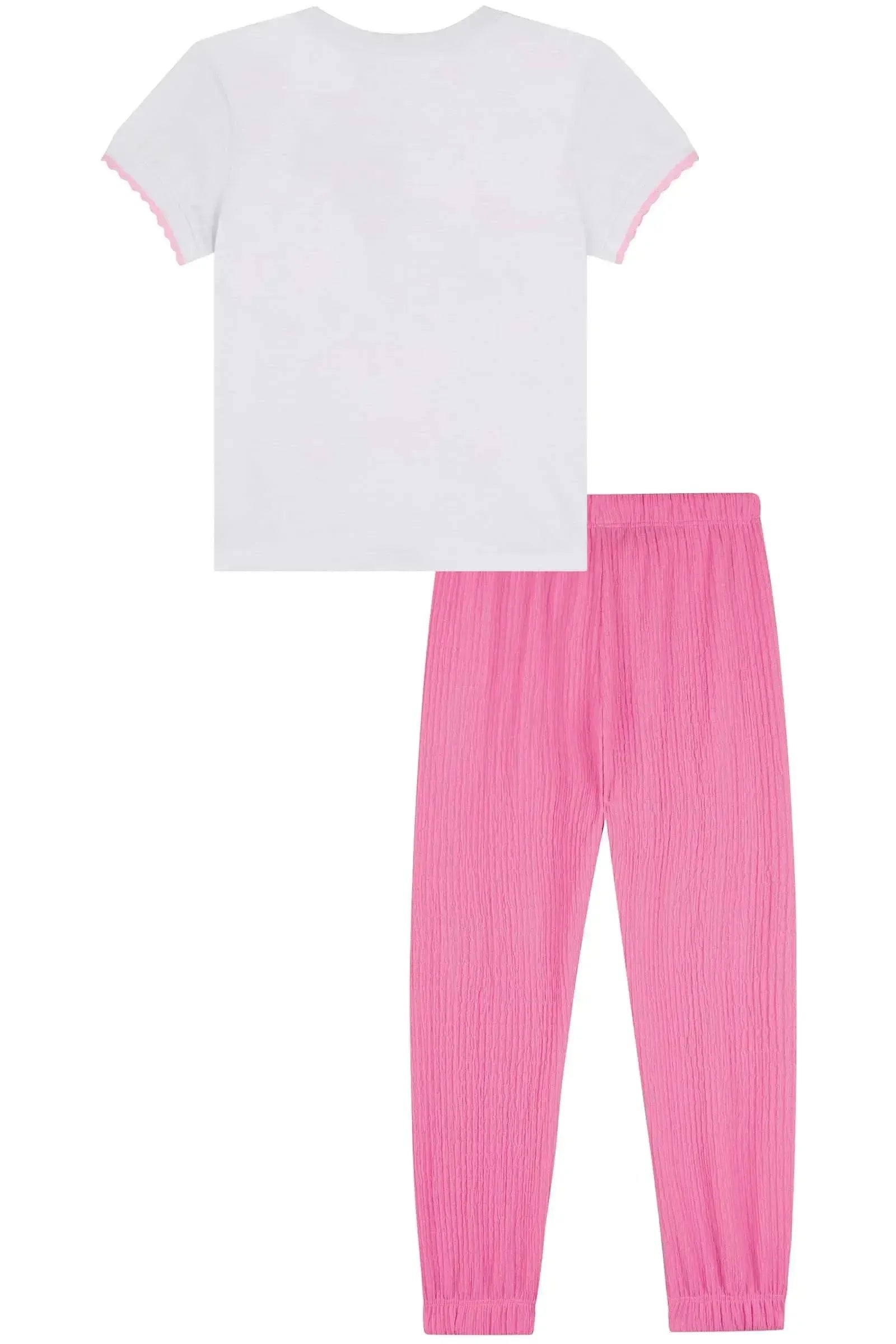 Conjunto de Blusa em Meia Malha e Calça Jogger em Malha Textura 84122 Kukiê Infantil Menina